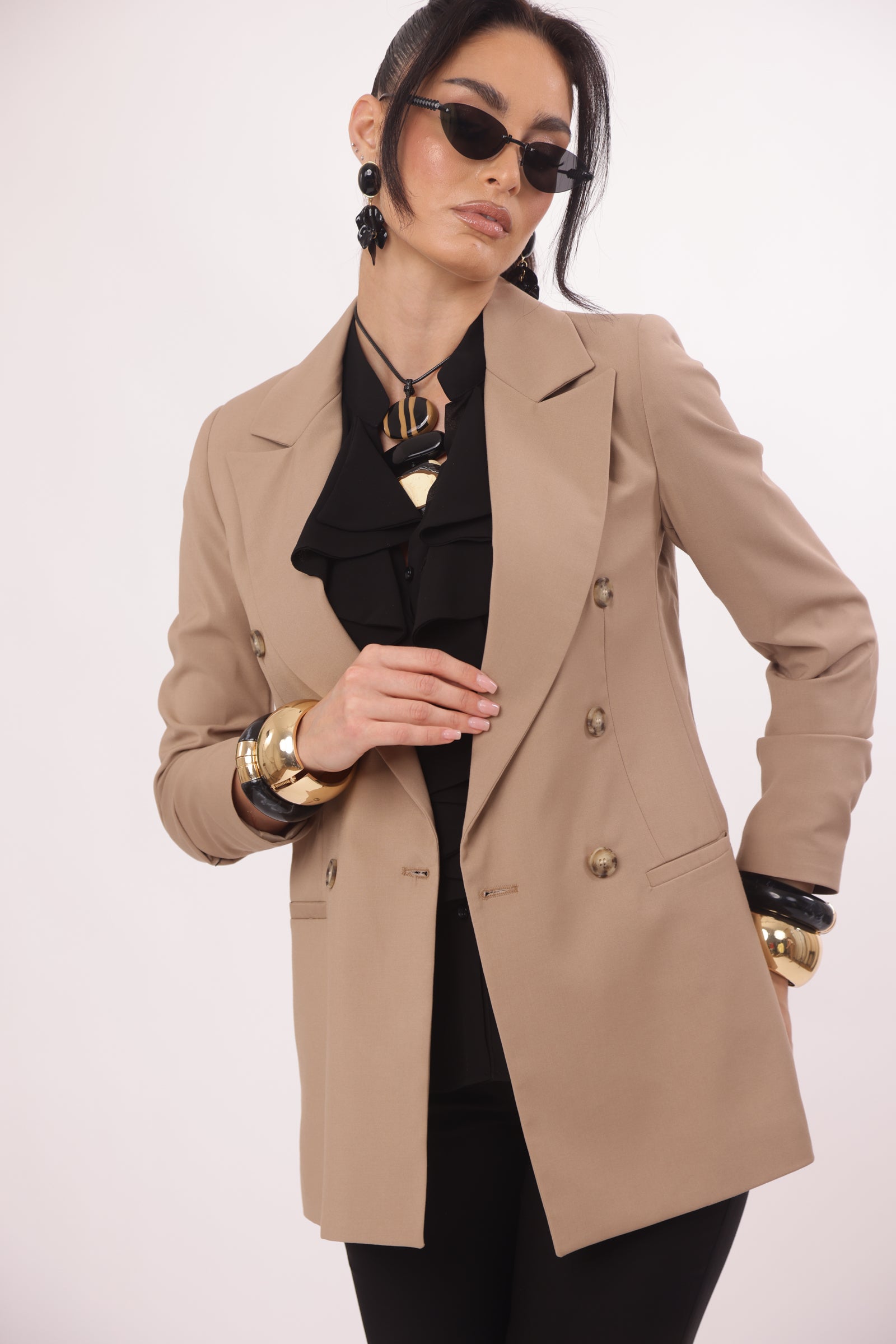 Giacca Office Doppiopetto Cammello
