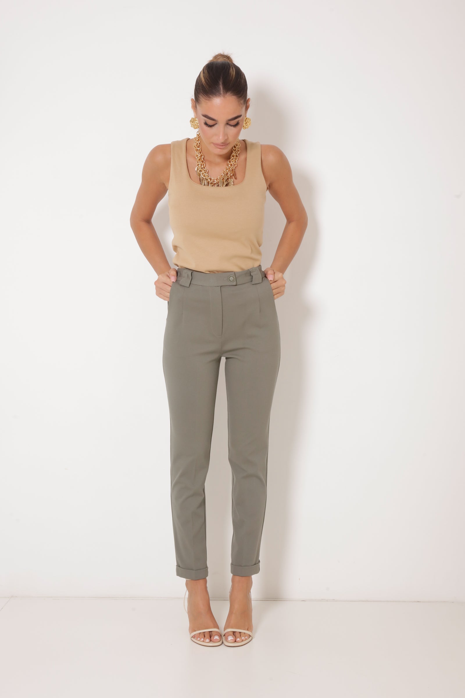 Pantalone Punto Milano Classy Verde Militare