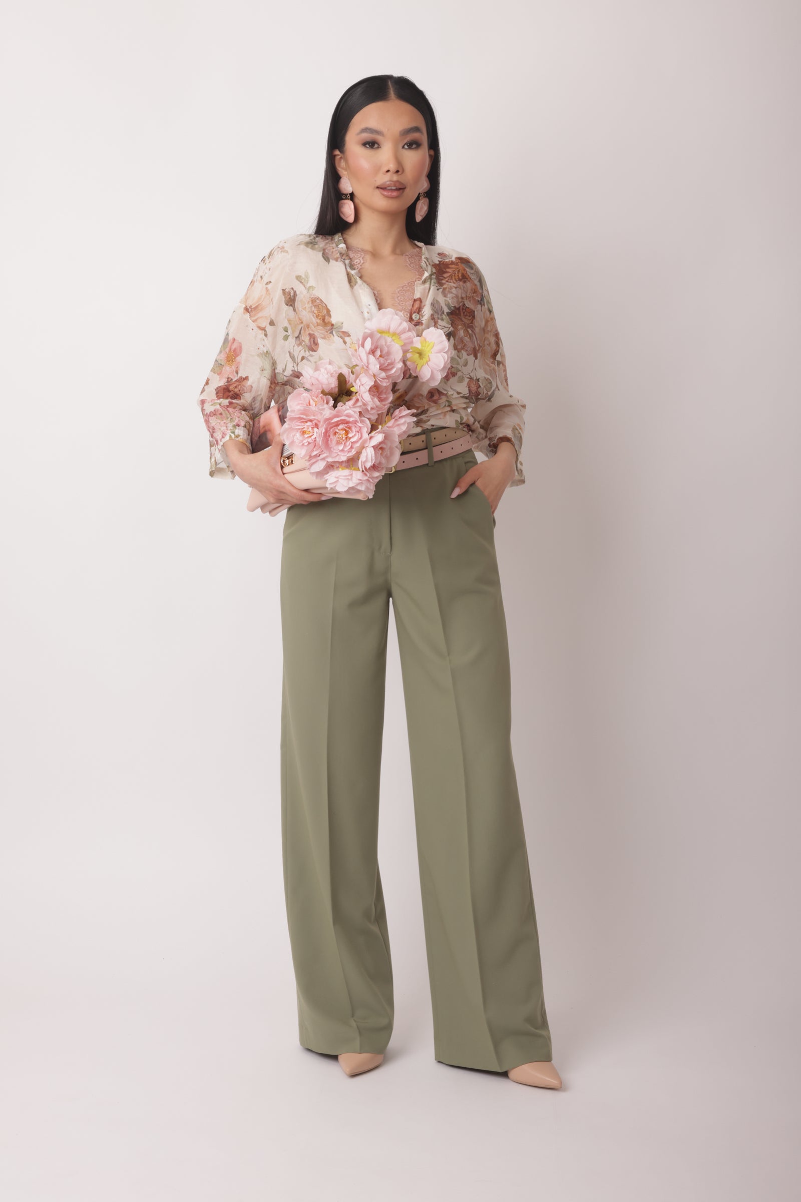 Pantalone Office Verde Salvia