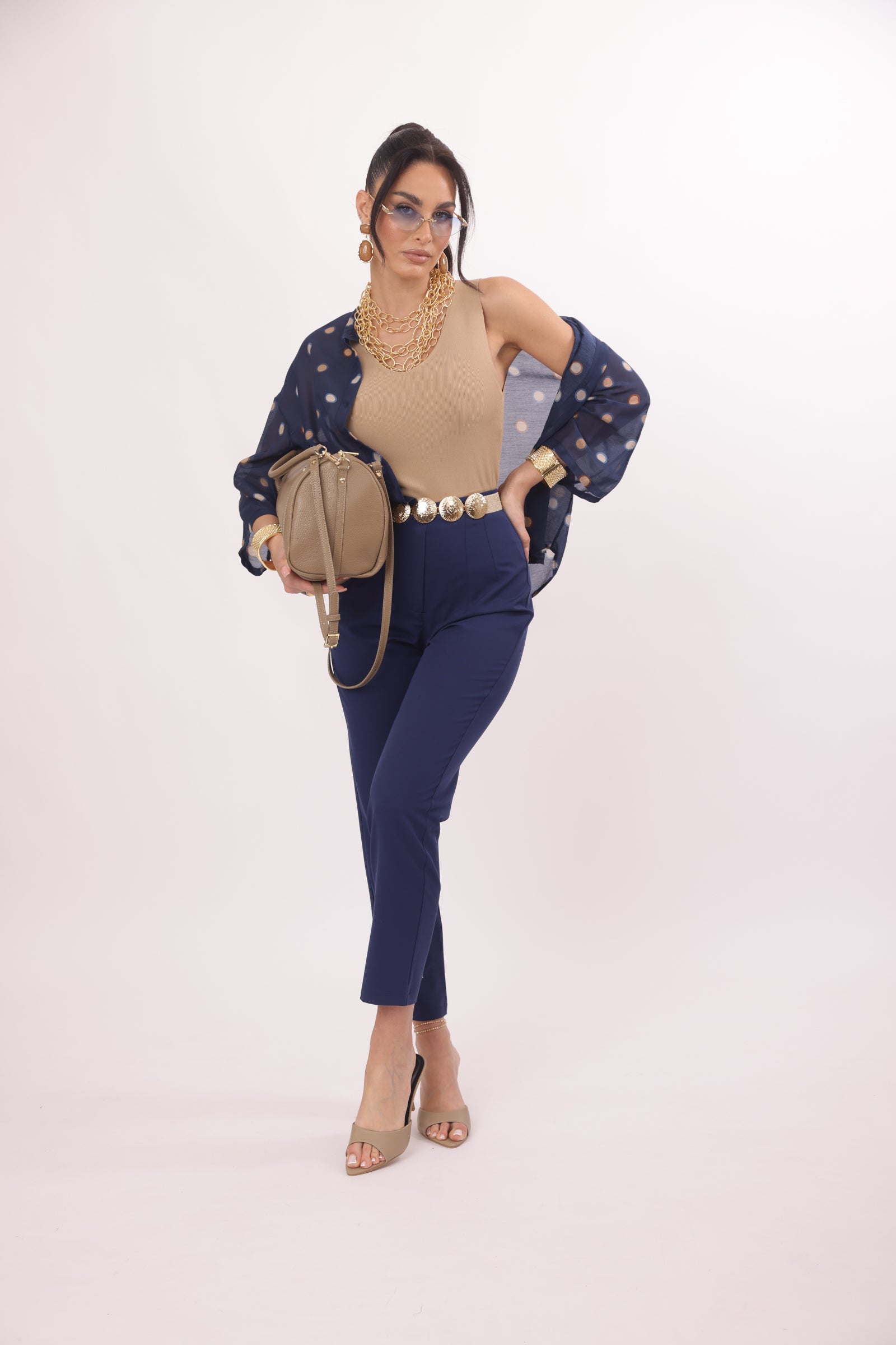 Pantalone Office Capri Blu