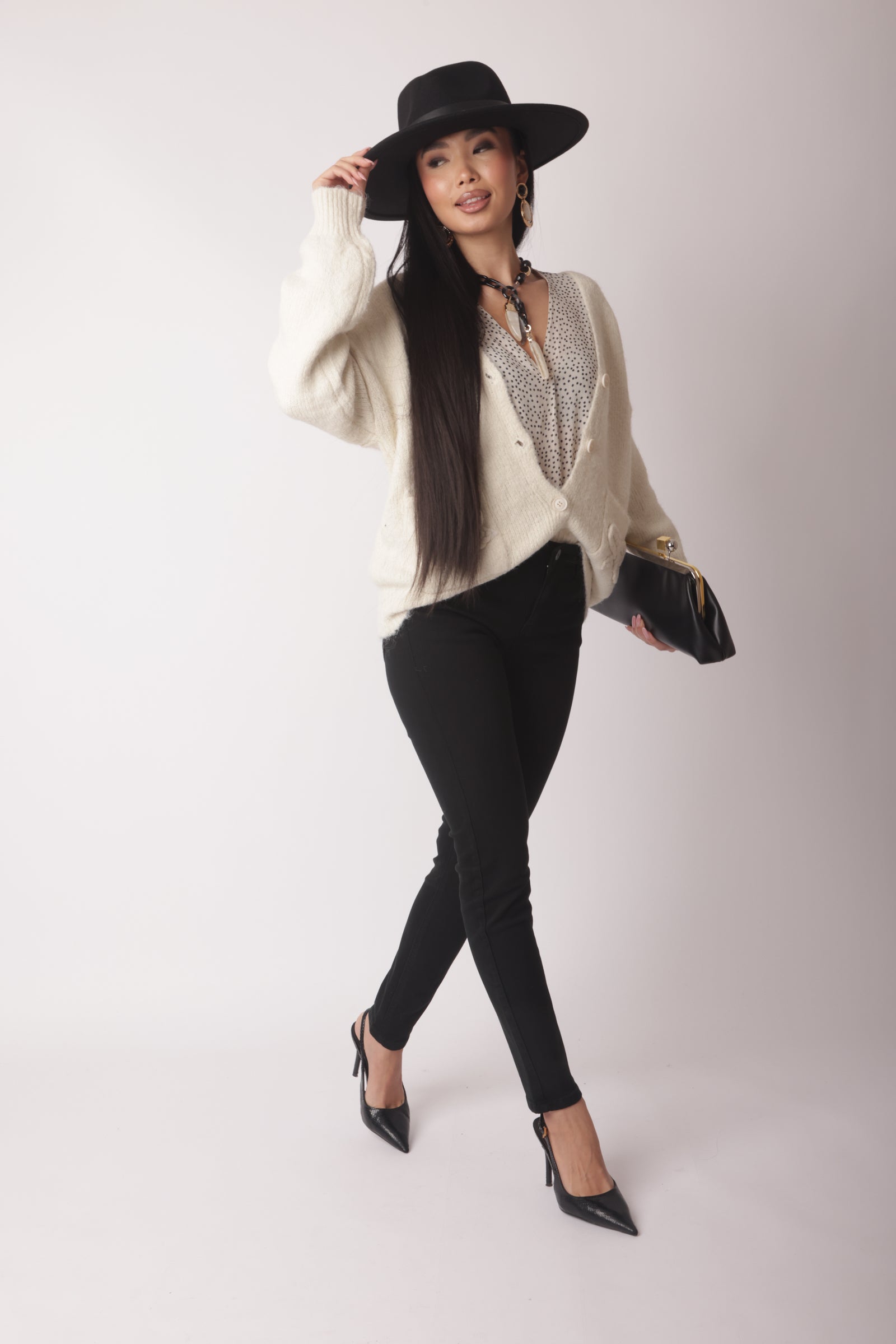 Pantalone Skinny Colorato Nero