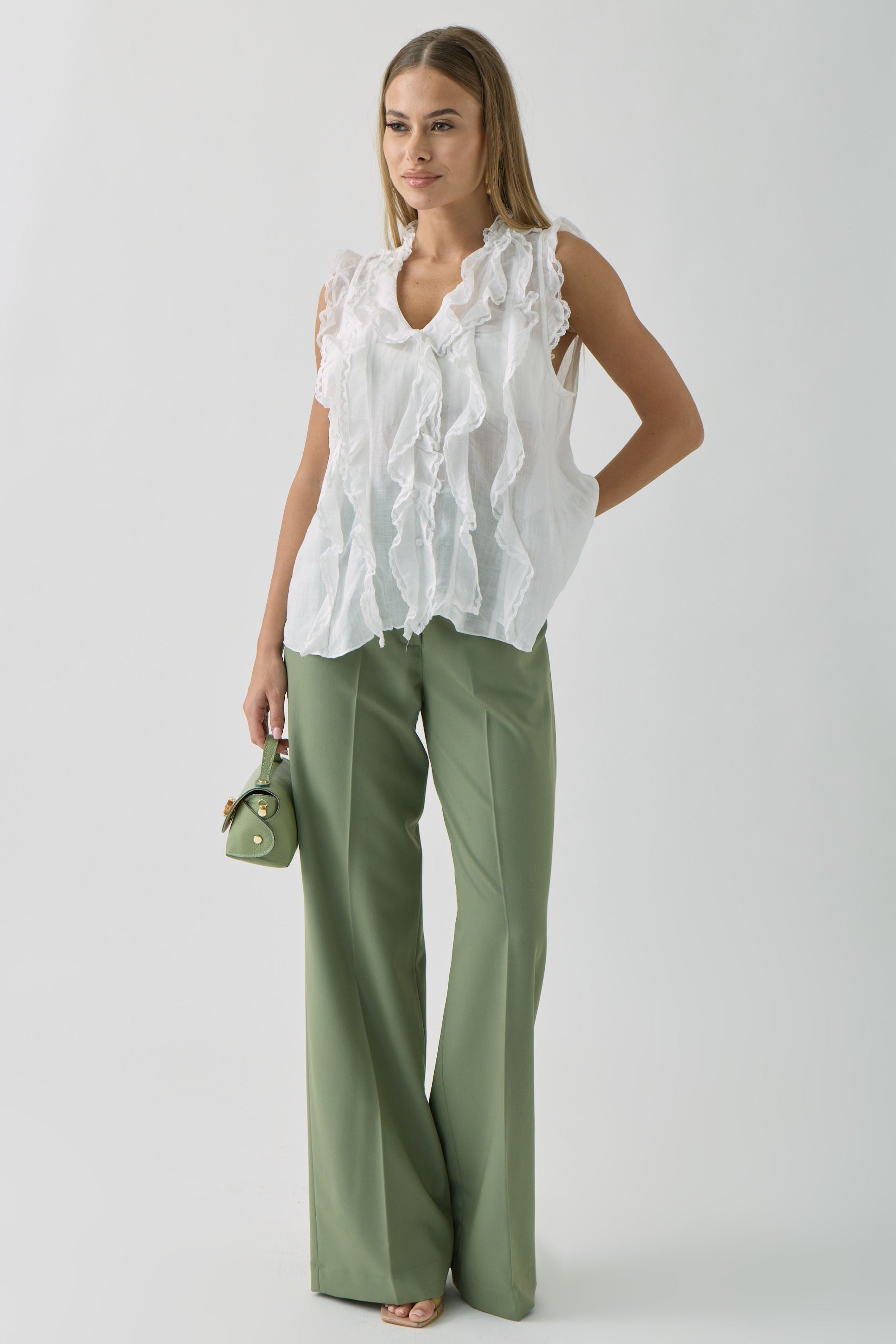 Pantalone Office Verde Salvia