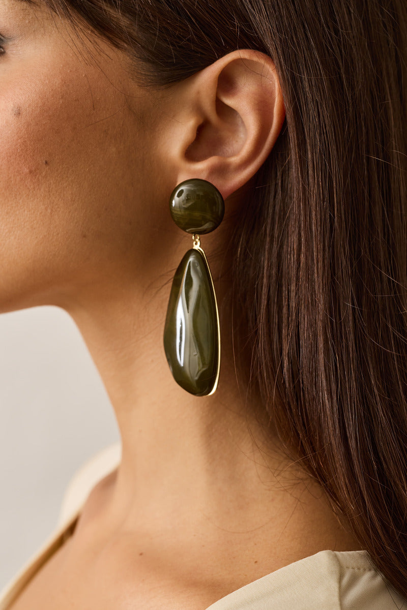 Orecchini Pietre Verde Militare