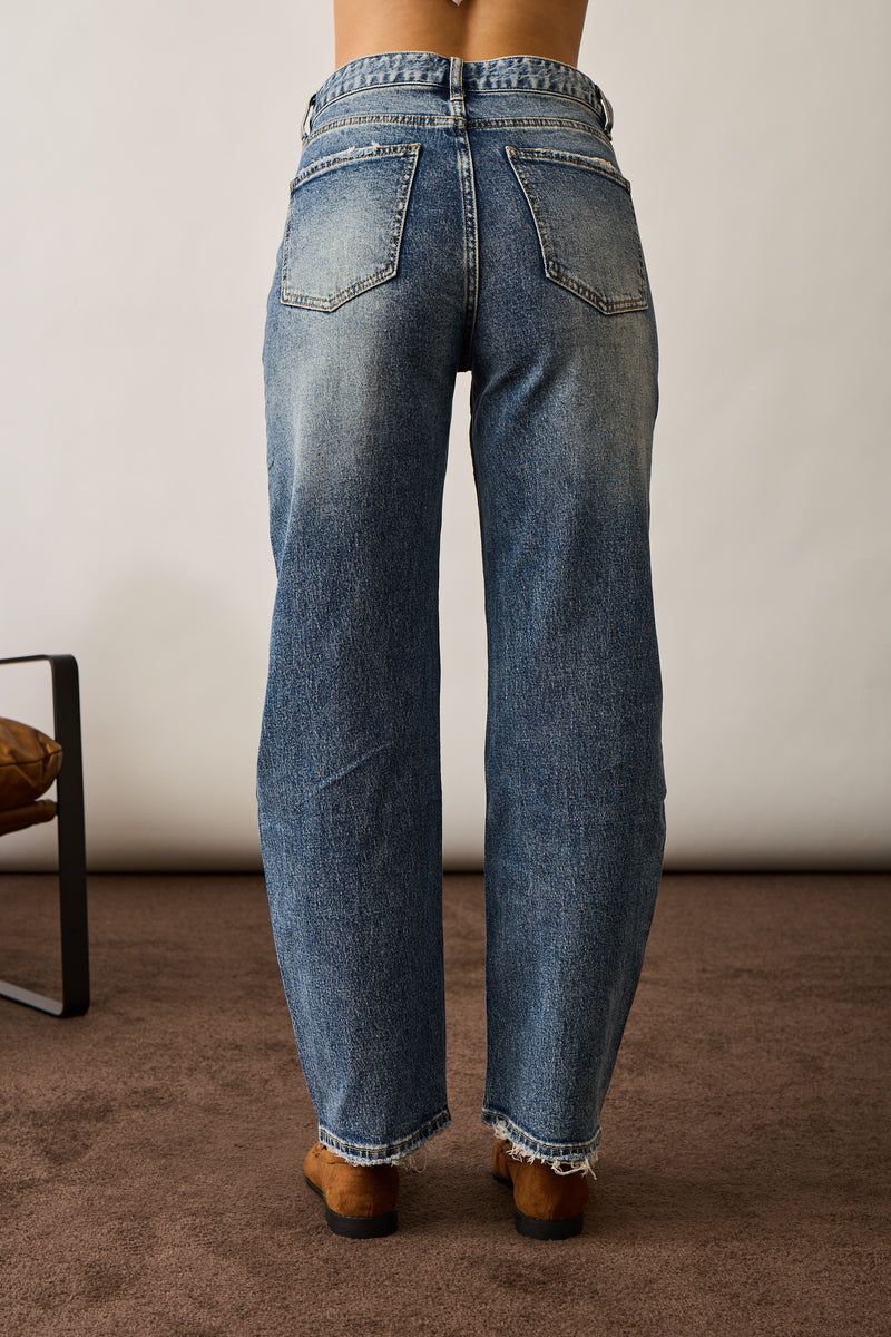 Jeans Carrot Strappi Denim