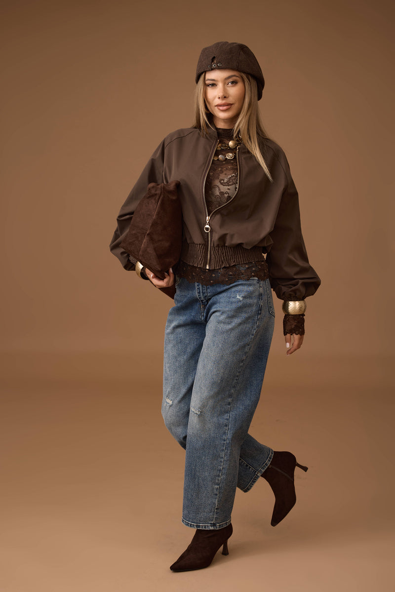 Jeans Boyfriend Con Strappi Denim