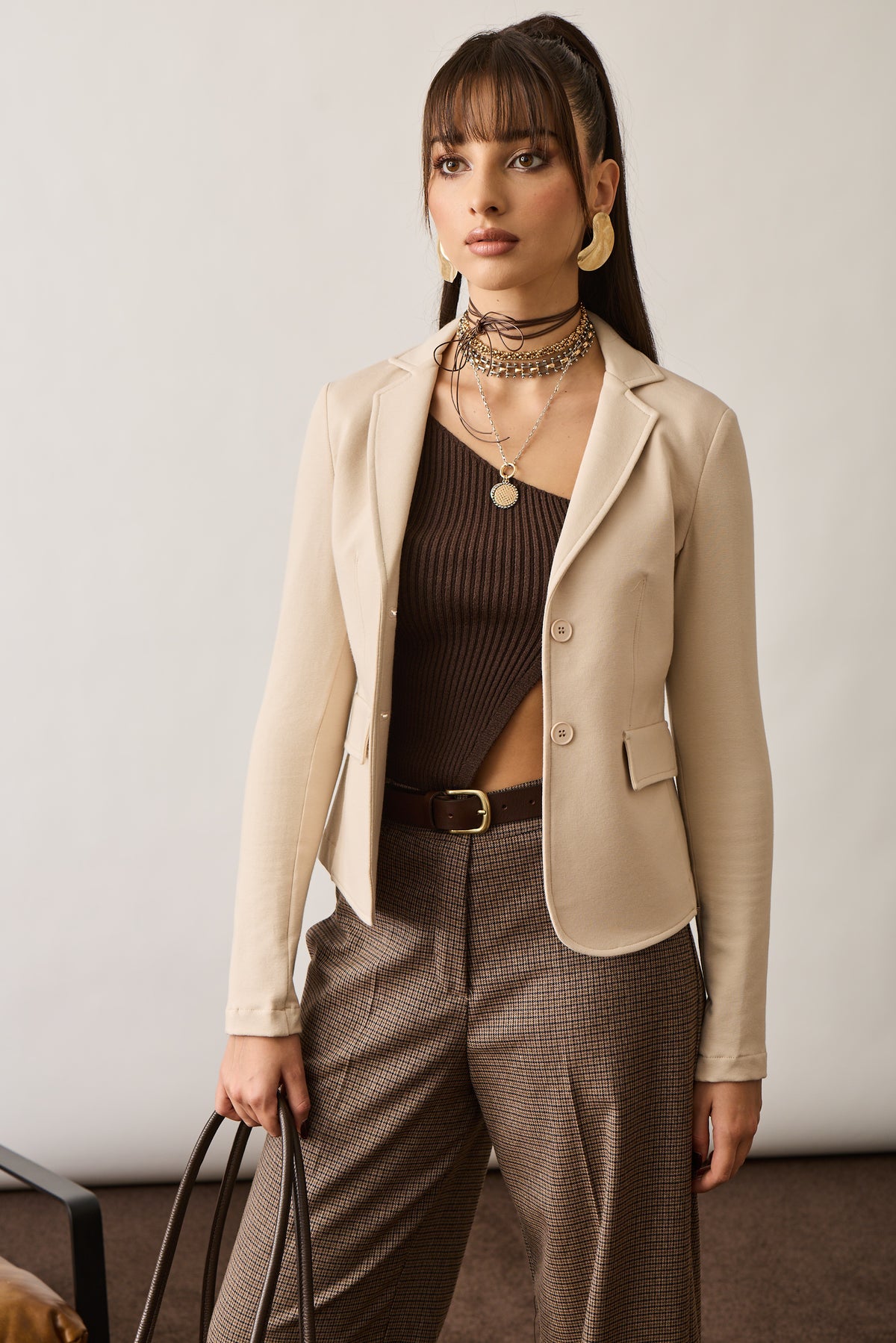 Giacca In Felpa Beige Chiaro