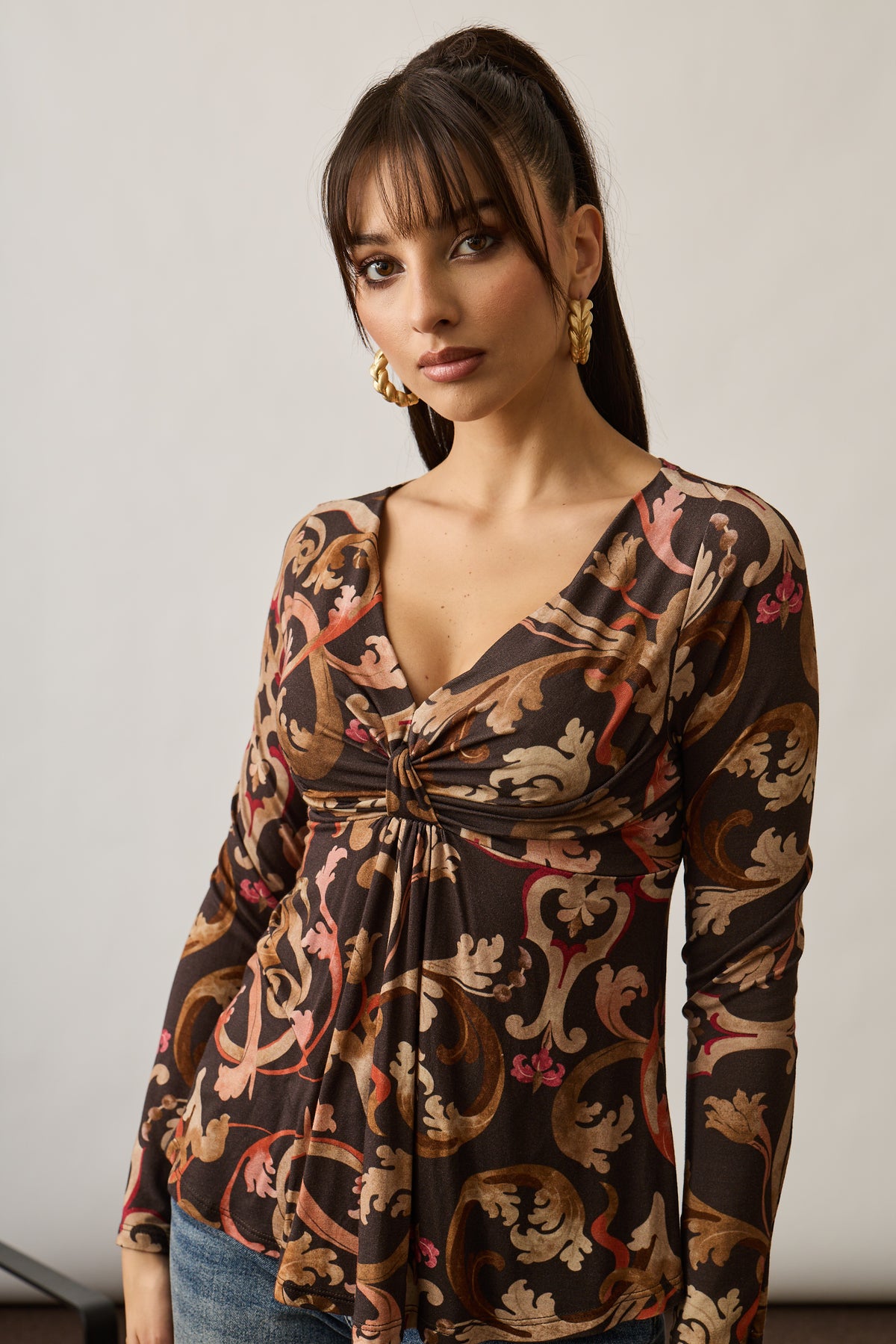 Maglia Nodo Fantasia Baroque Testa Di Moro