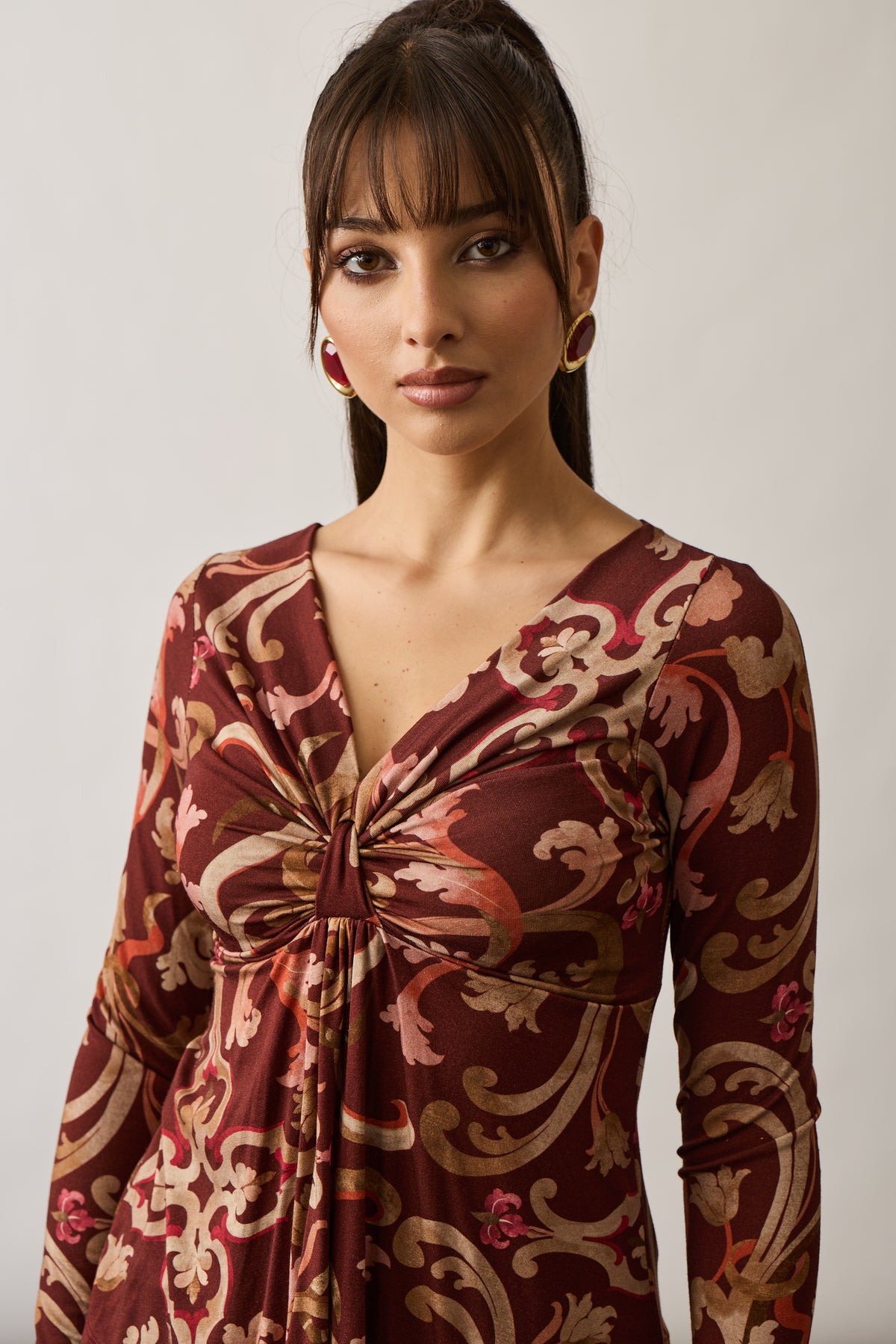 Maglia Nodo Fantasia Baroque Borgogna