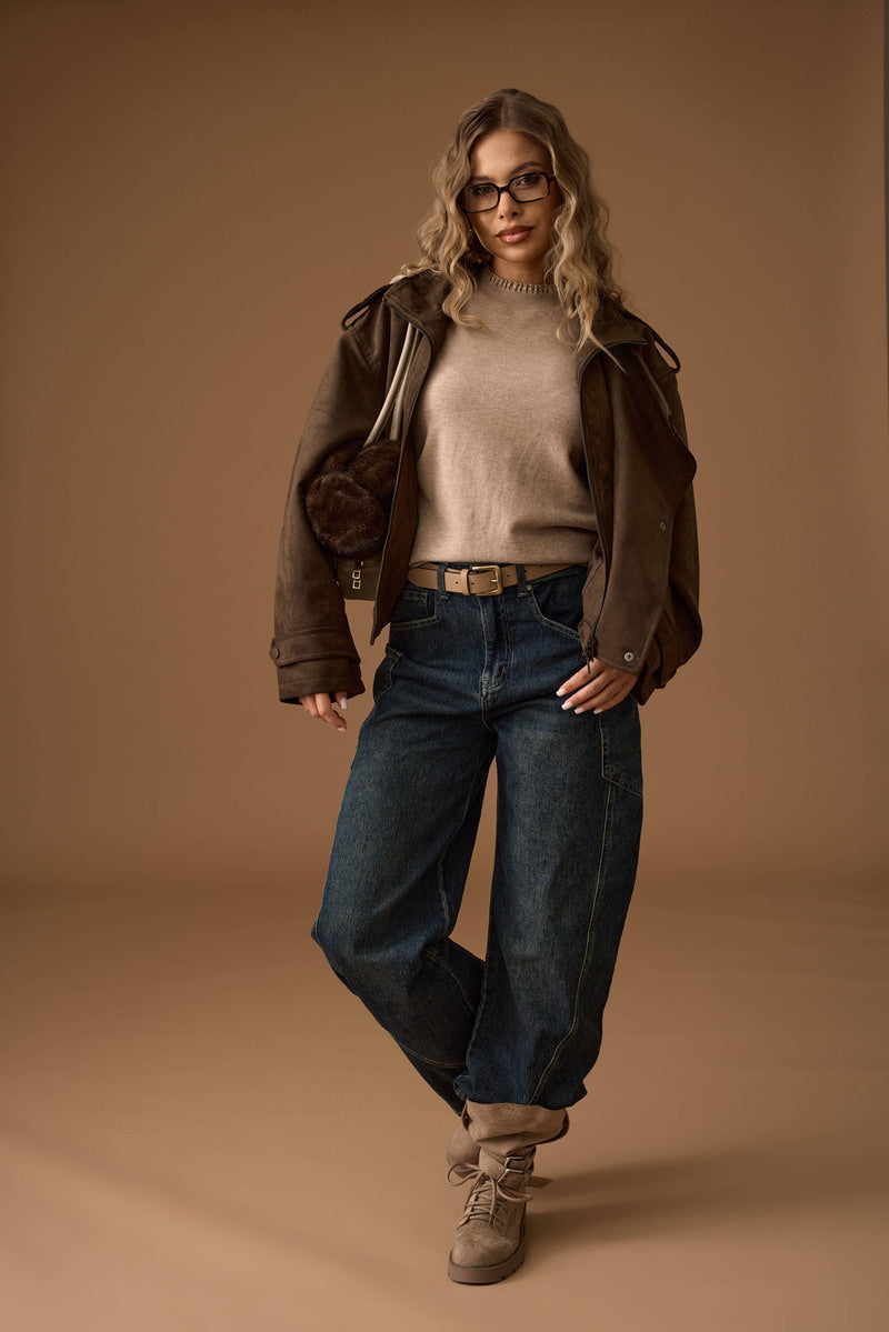 Jeans Con Tasconi Cargo Ballon Denim