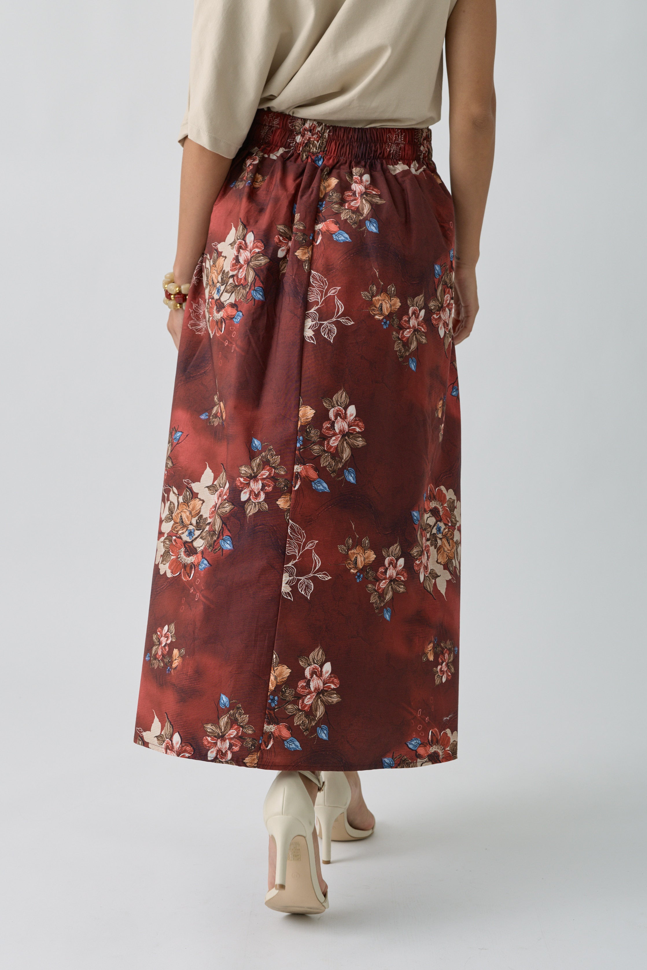 Gonna Fiori Bordeaux