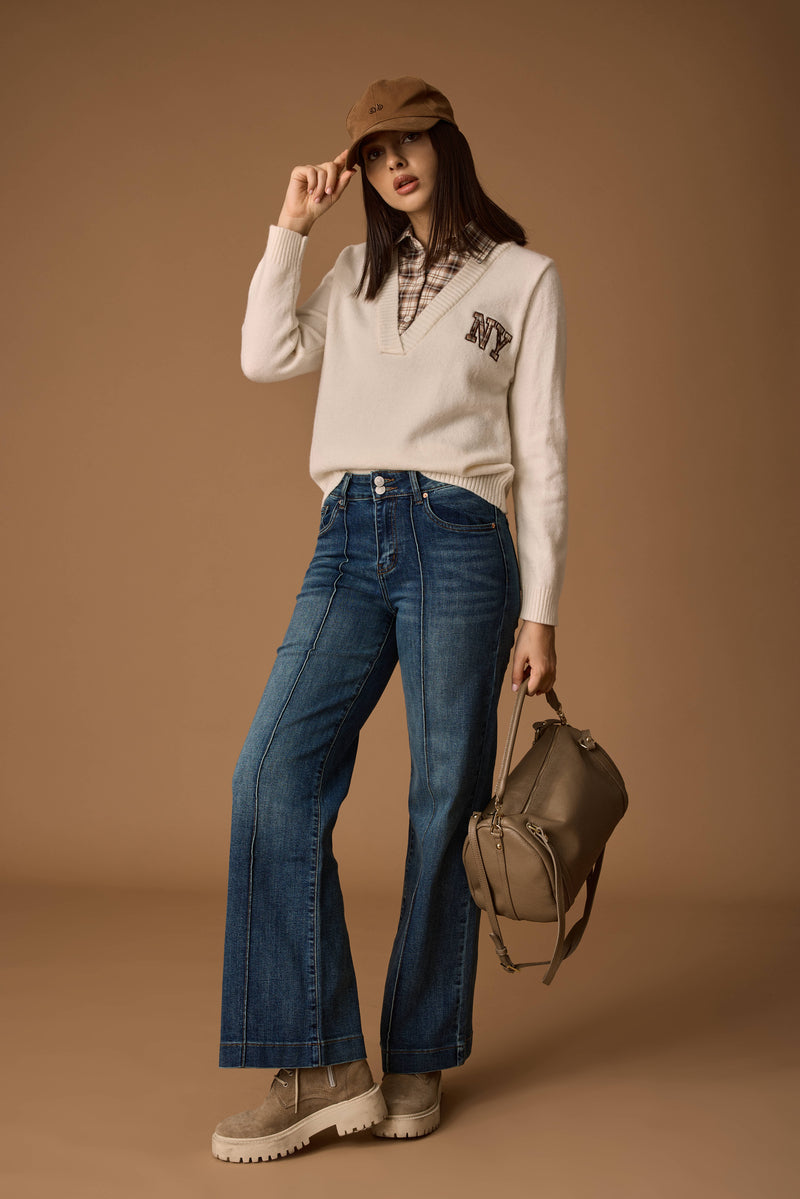 Jeans Dritto Wide Leg Denim