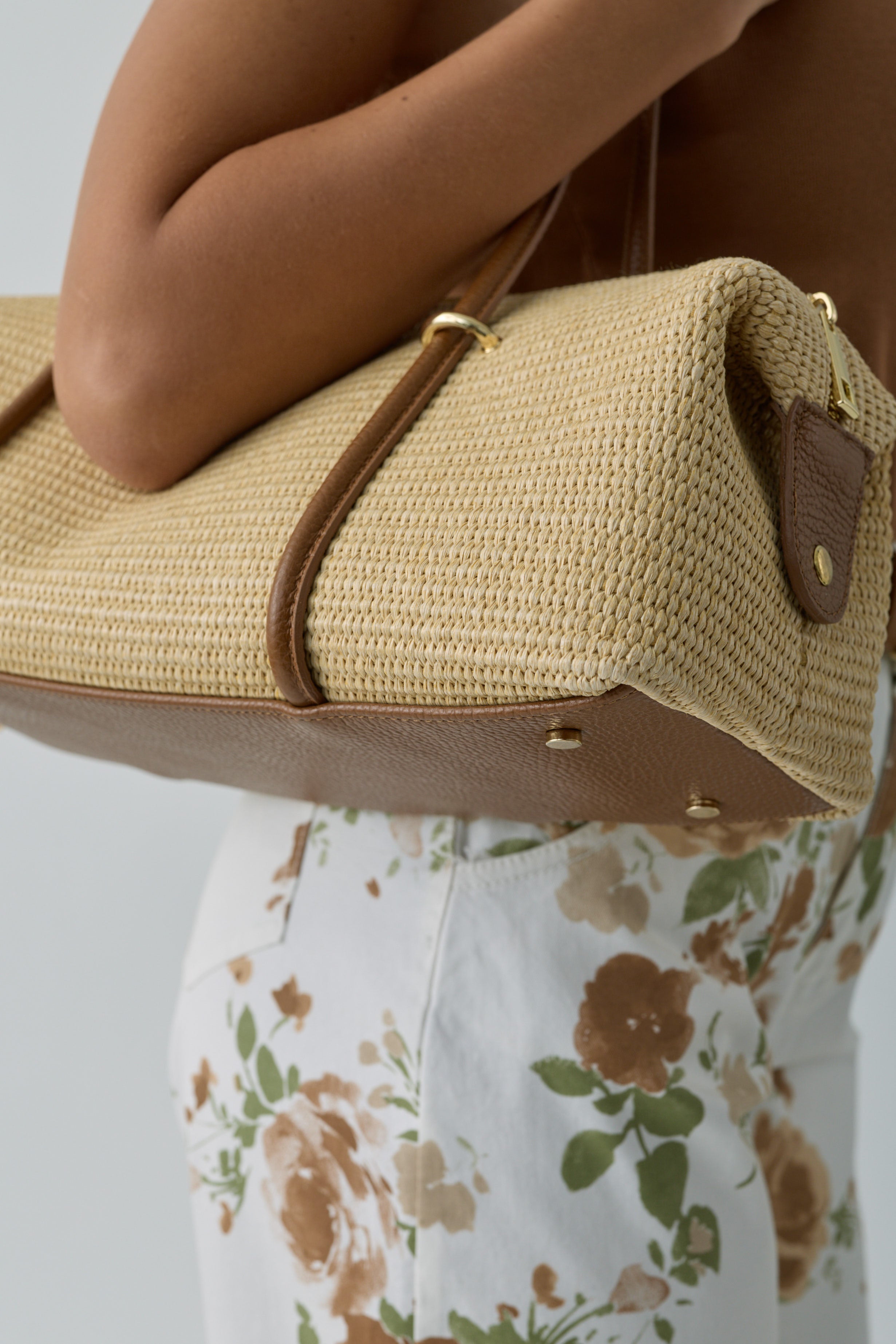 Borsa Sophie Rafia Cuoio
