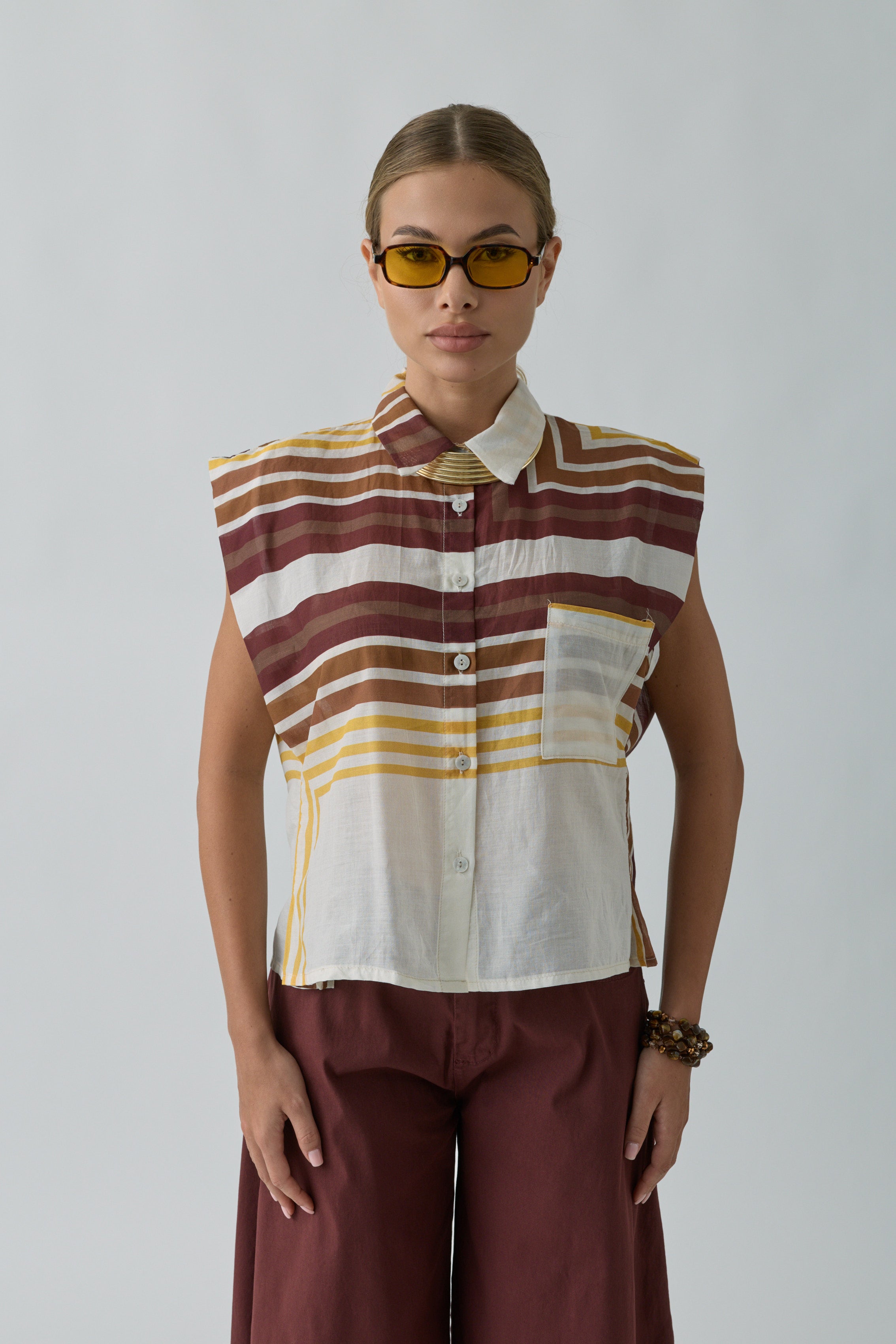 Camicia Mondrian Bordeaux