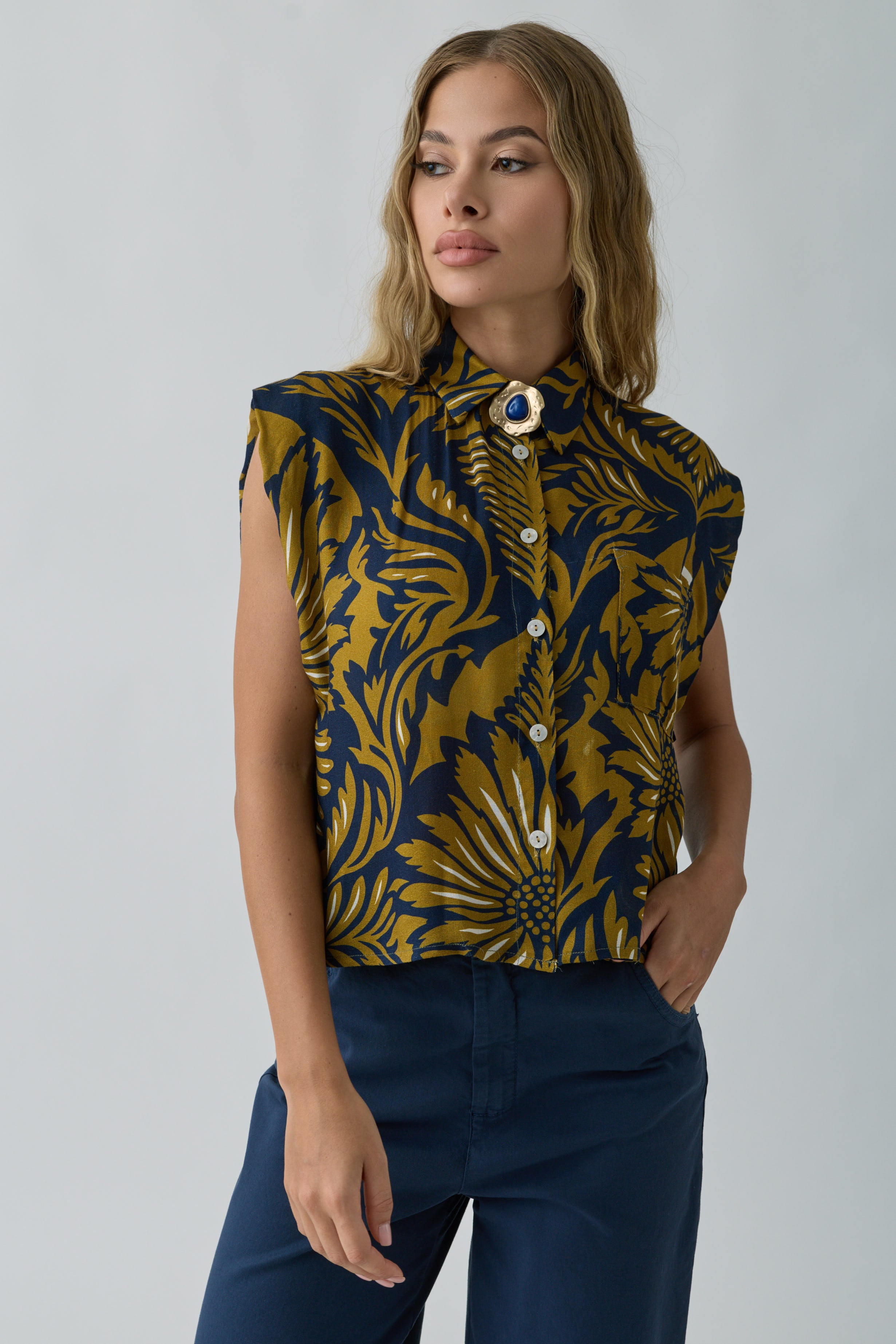 Camicia Arabesque Blu