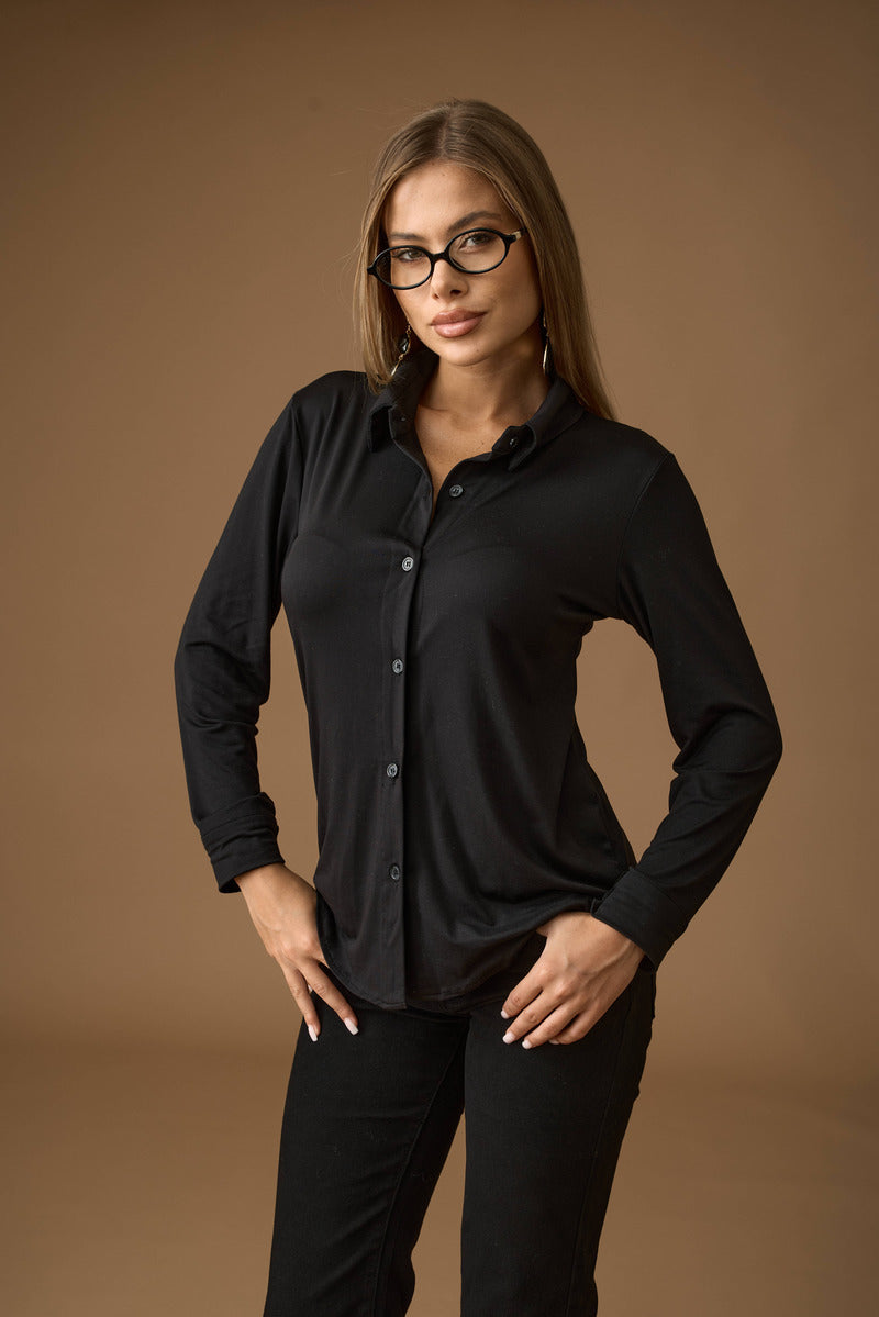 Camicia In Maglia Nero