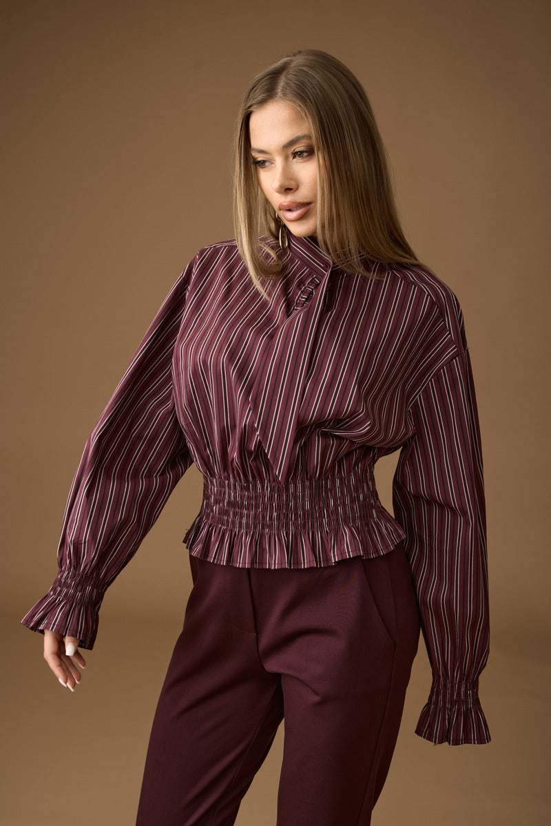 Blusa A Righe Vinaccia