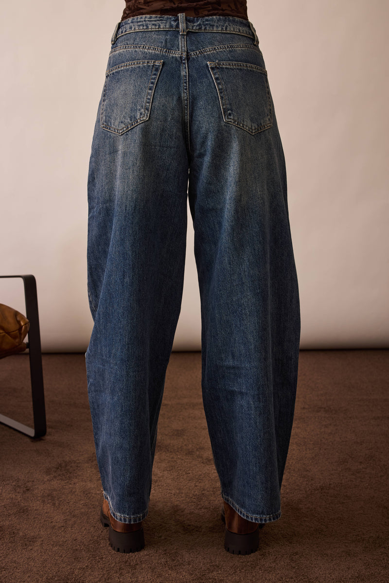 Jeans Con Risvolto Denim
