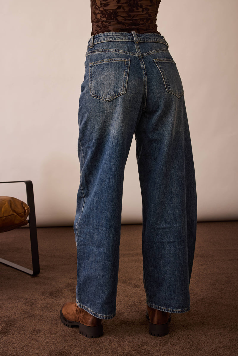 Jeans Con Risvolto Denim