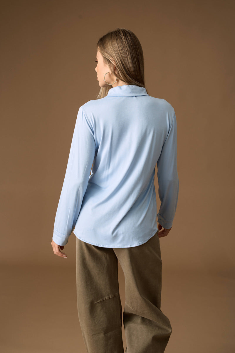 Camicia In Maglia Celeste