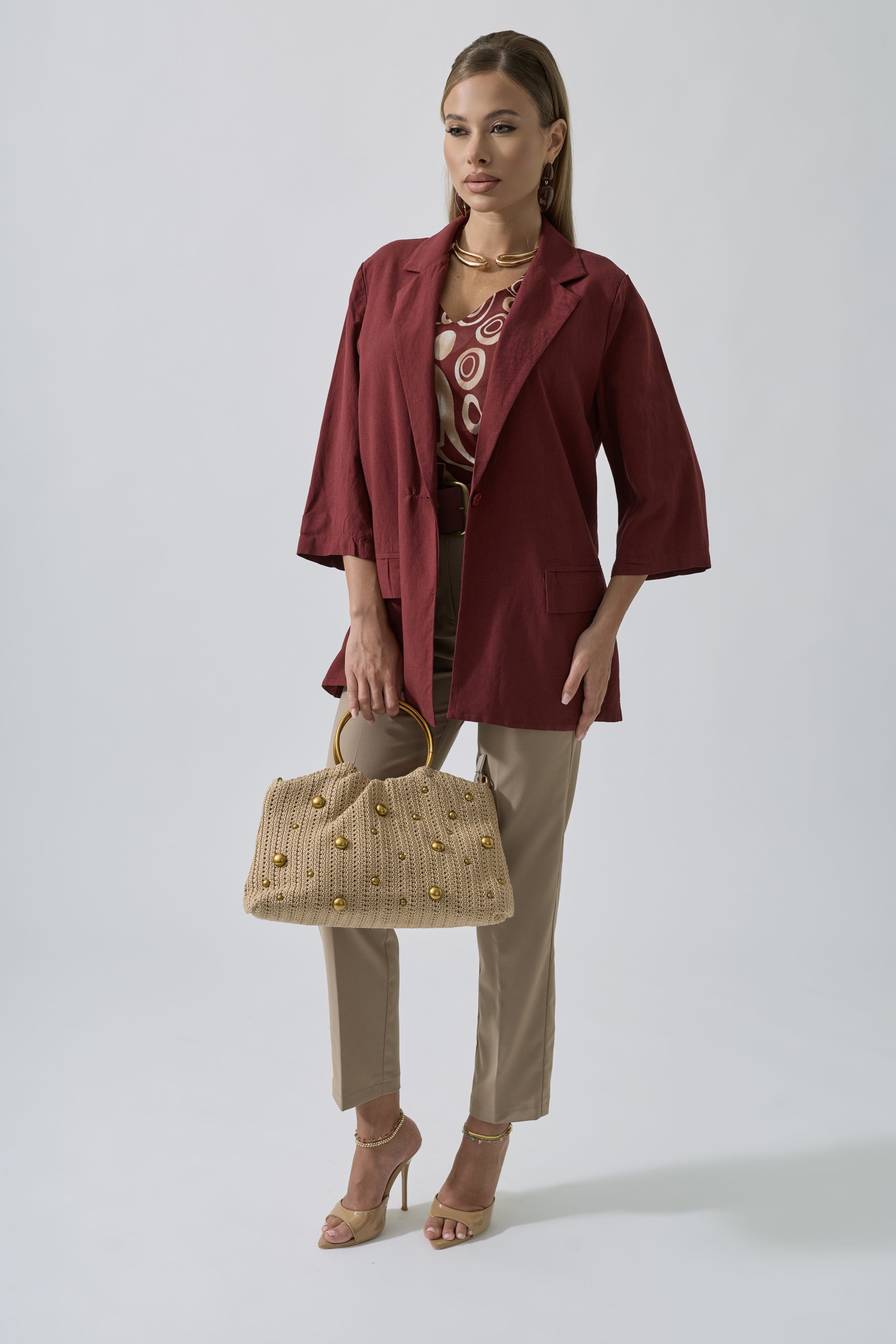 Pantalone Office Capri Cammello