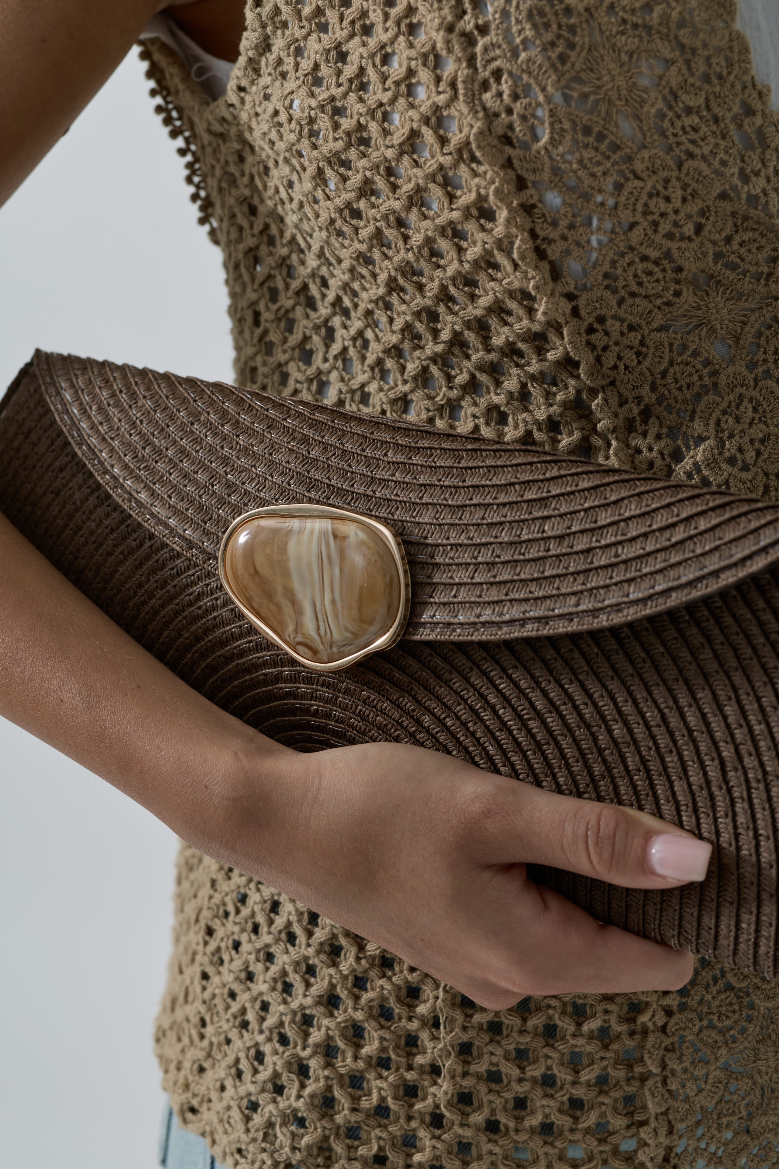 Clutch Rafia Testa Di Moro
