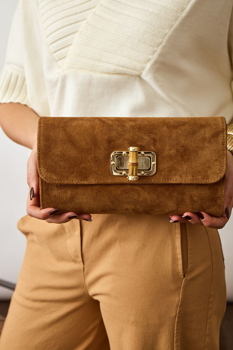 Clutch Bamboo Cuoio