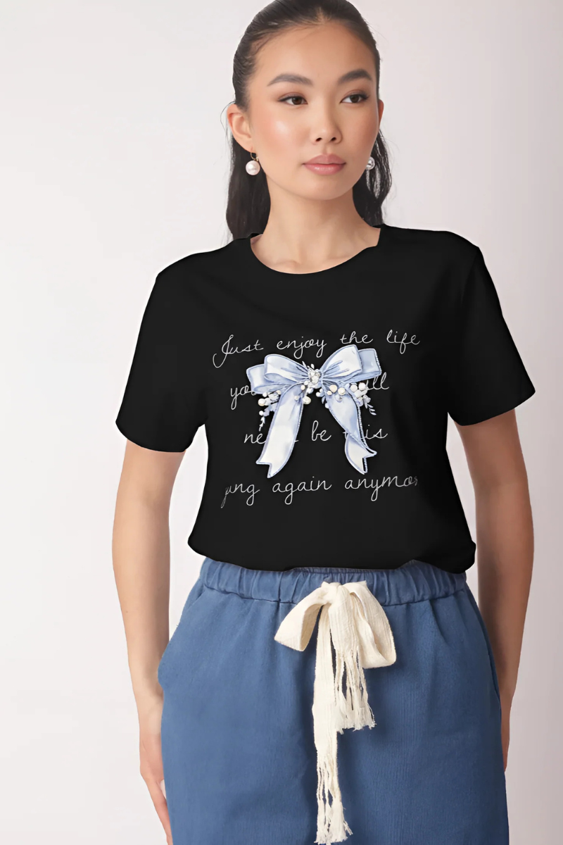 T-Shirt Just Enjoy Nero