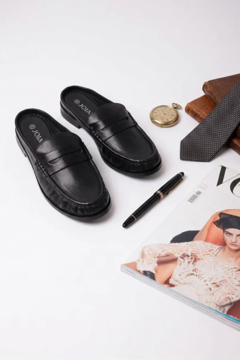 Mocassino Slingback Nero