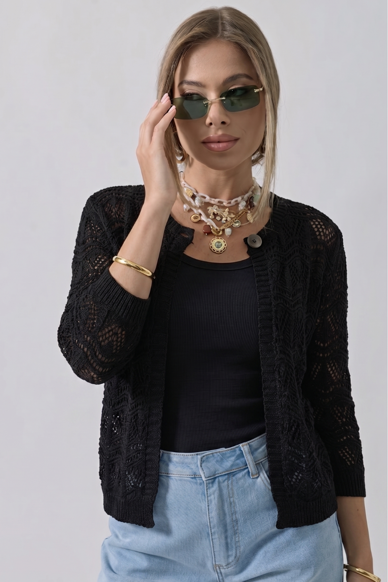 Cardigan Onde Nero