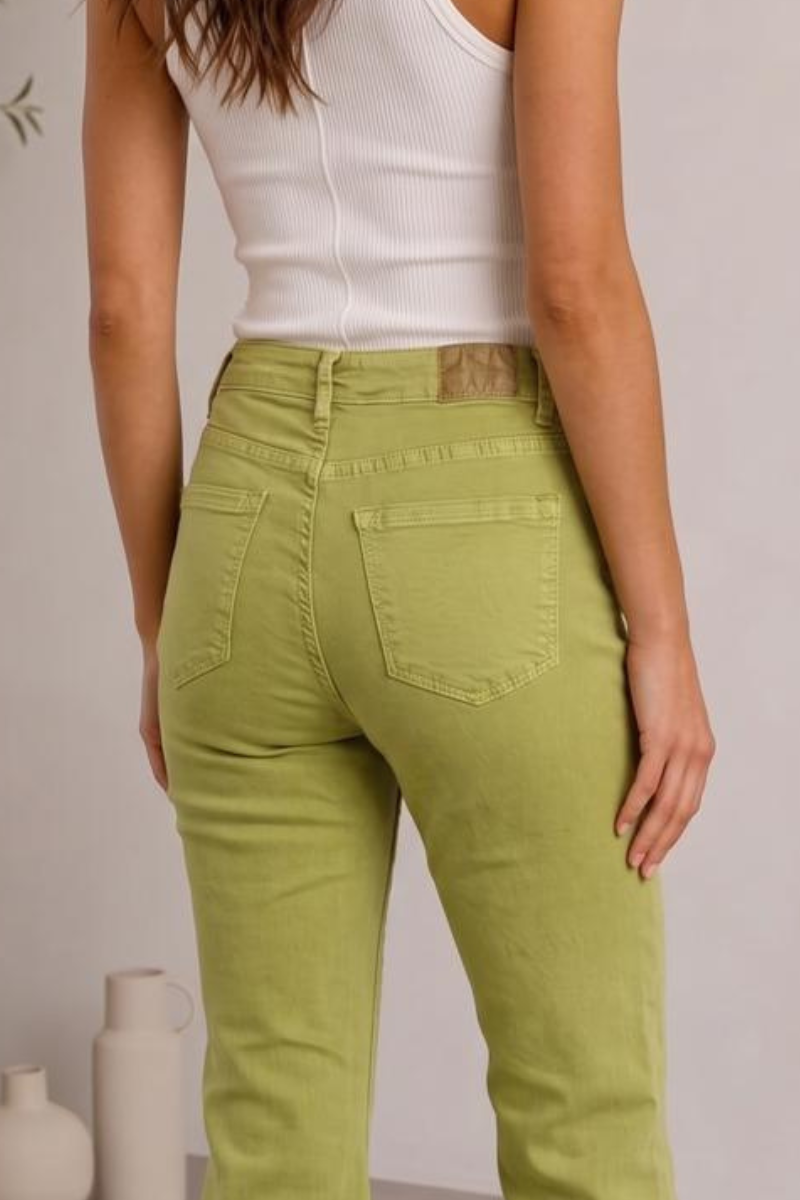 Pantalone Zampetta Sfrangiato Verde Mela