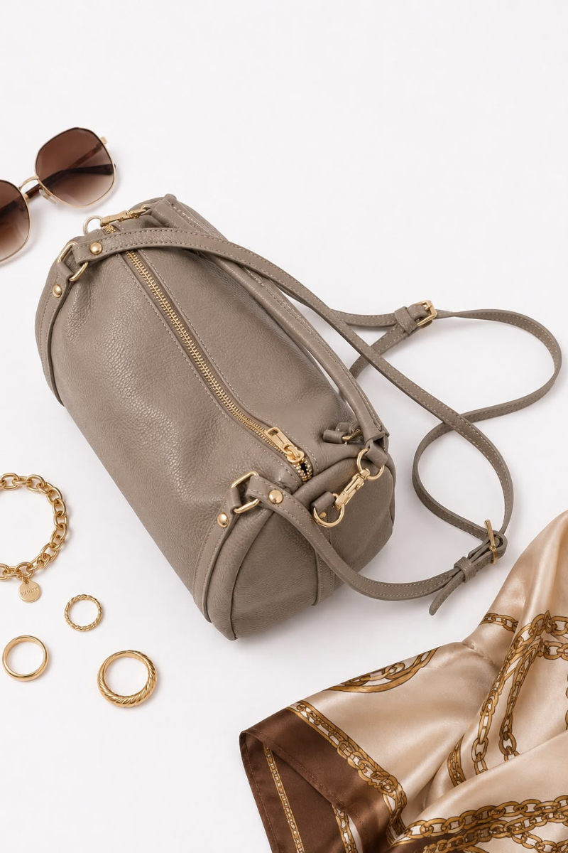 Bauletto In Pelle Taupe
