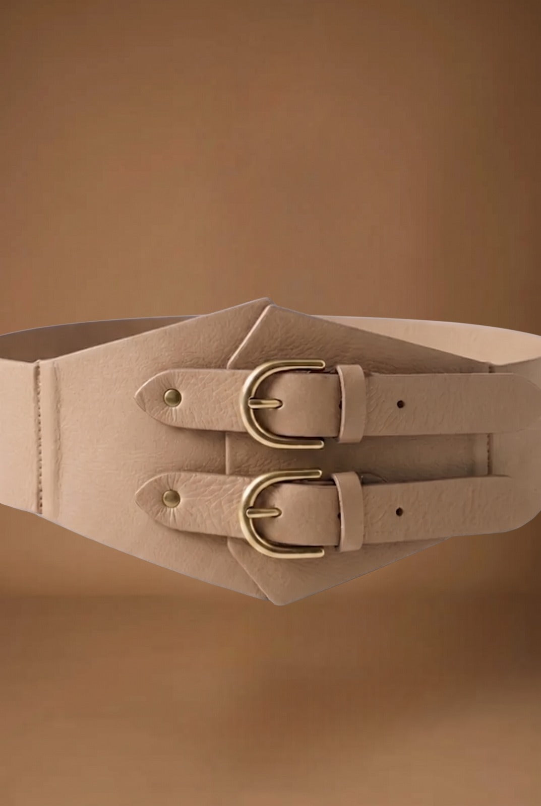 Cintura Bustier Doppia Fibbia Nocciola