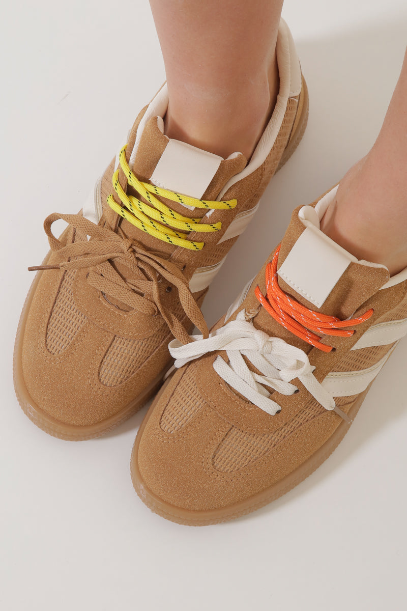 Sneakers Lacci Bicolore Cammello � Vanity Glamour Boutique