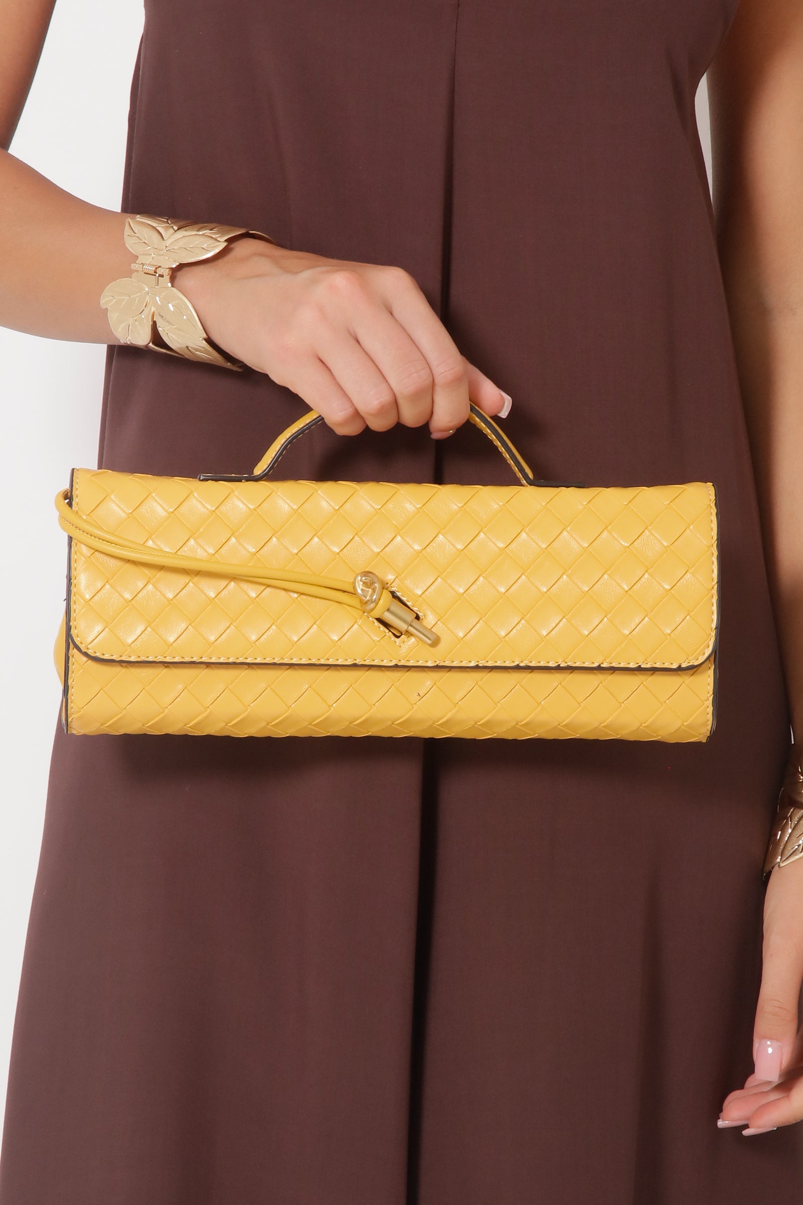 Borsa Baguette Intrecciata Ocra – Vanity Glamour Boutique