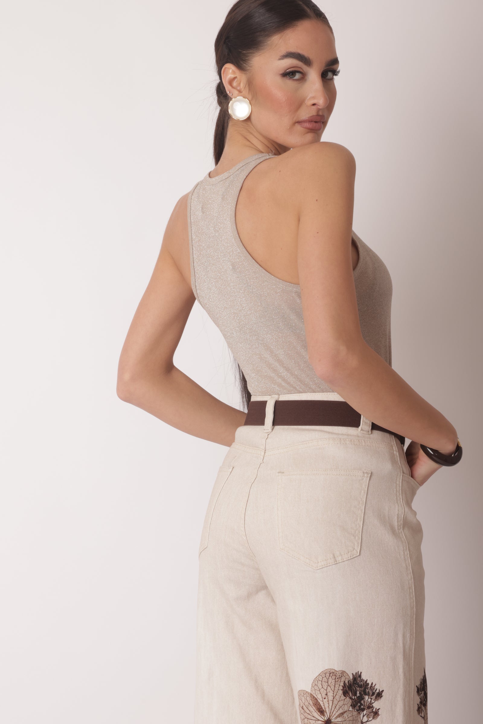 Canotta Lurex Beige