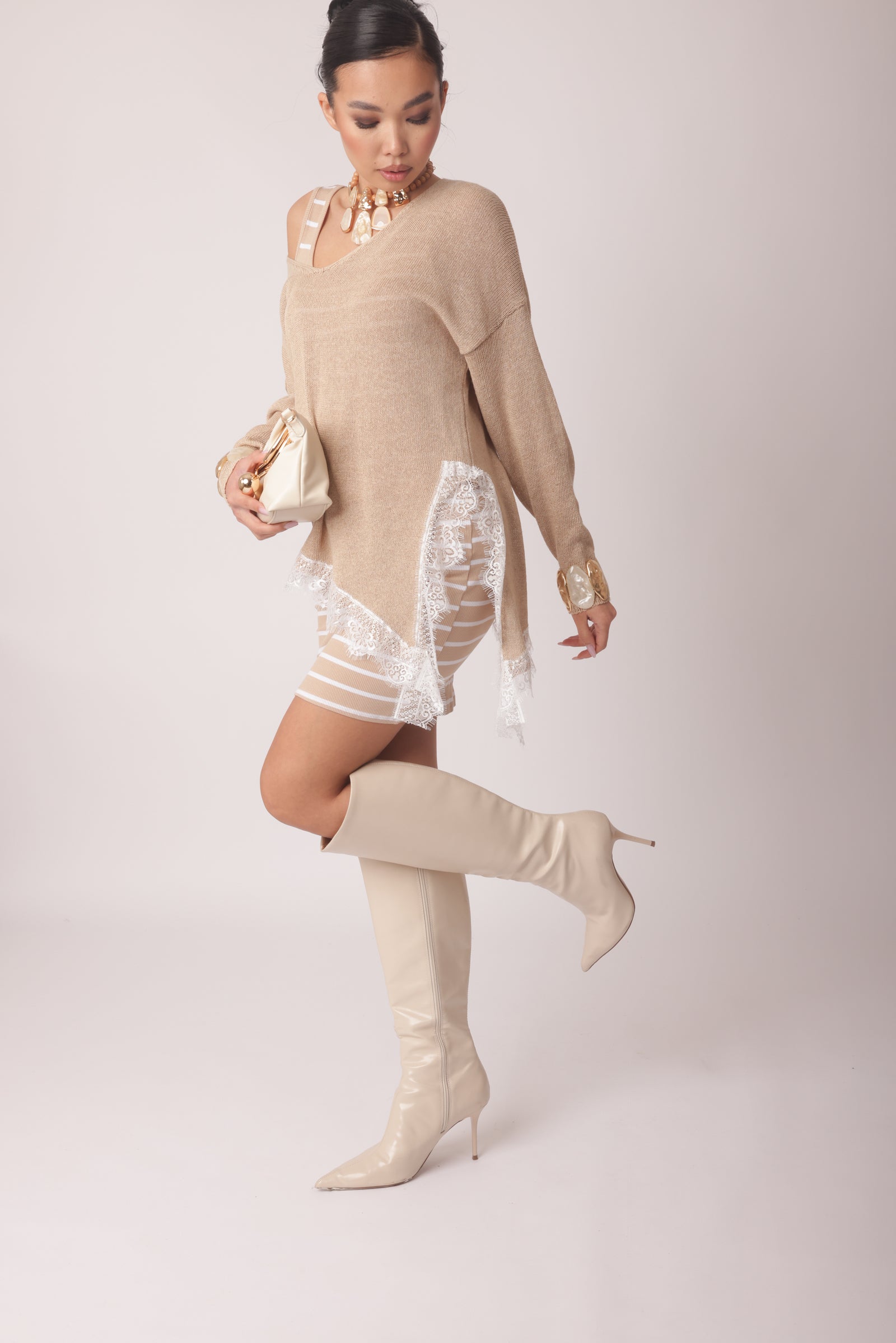 Maglia Pizzo Odette Beige