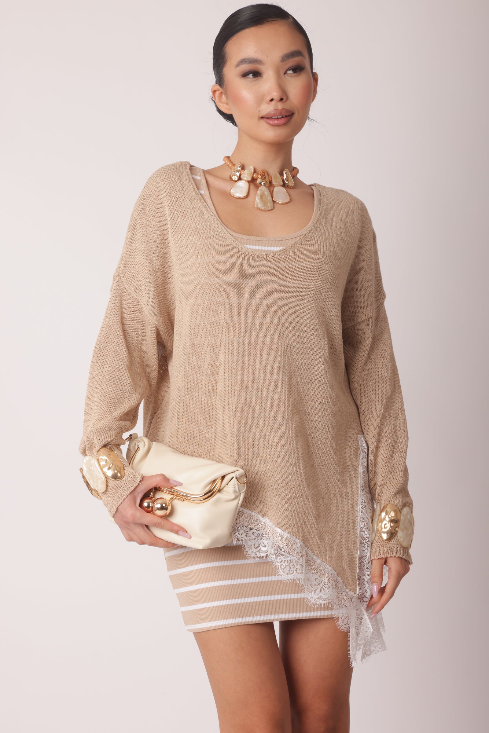 Maglia Pizzo Odette Beige