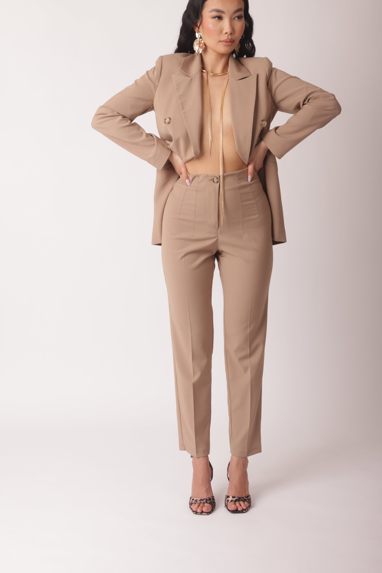 Pantalone Office Capri Cammello