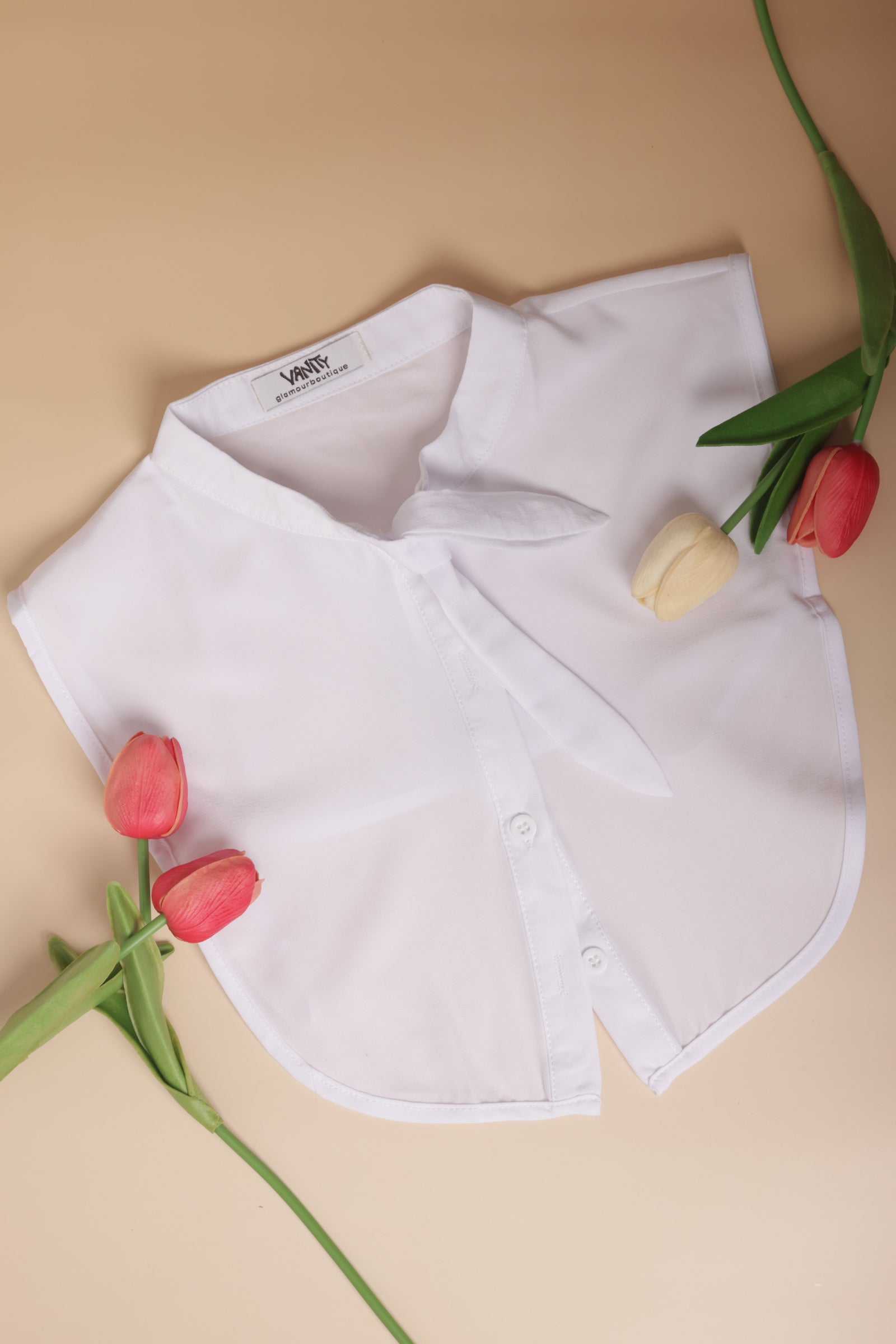 Collo Camicia Fiocco Bianco