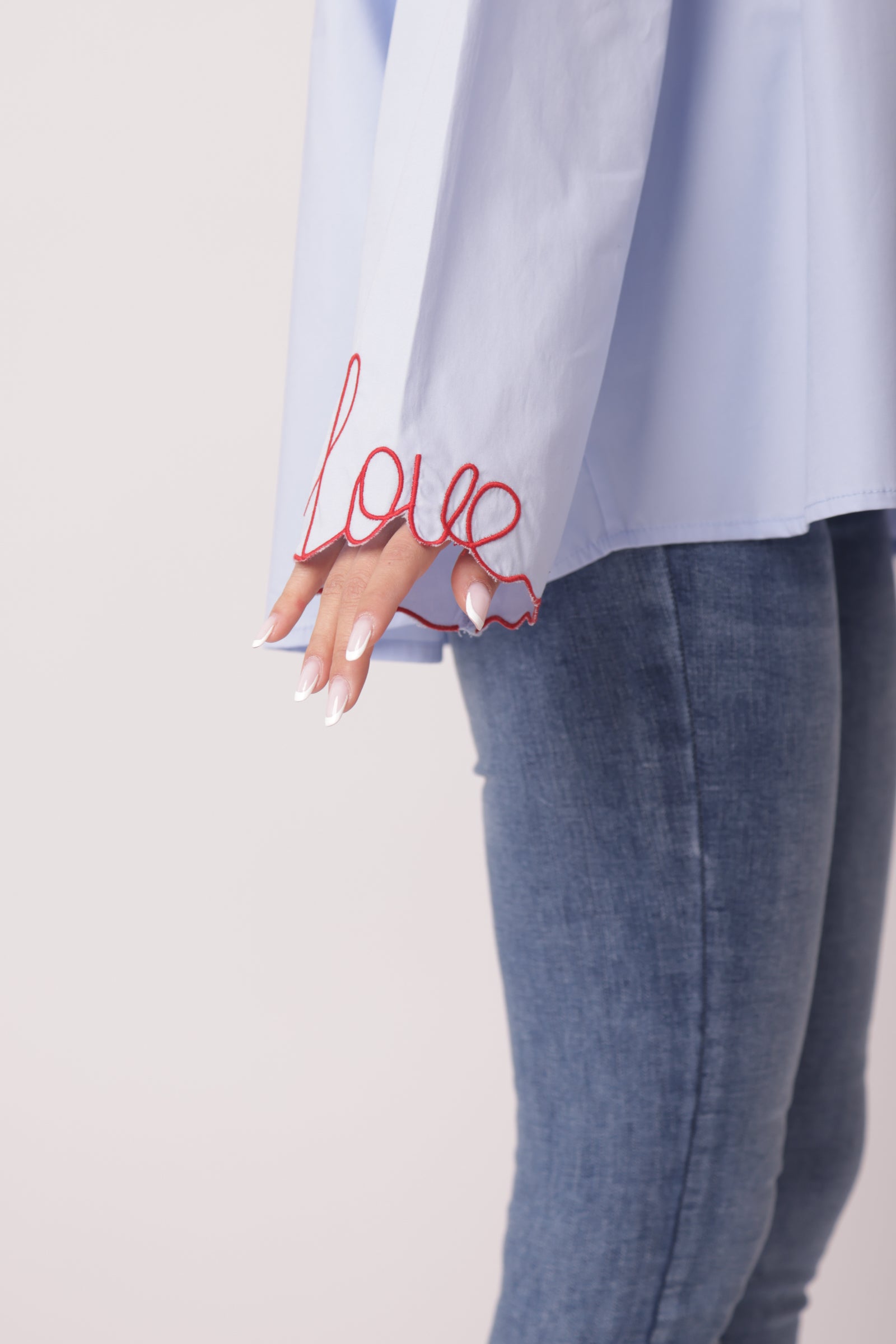 Camicia Love celeste|Colore:Celeste