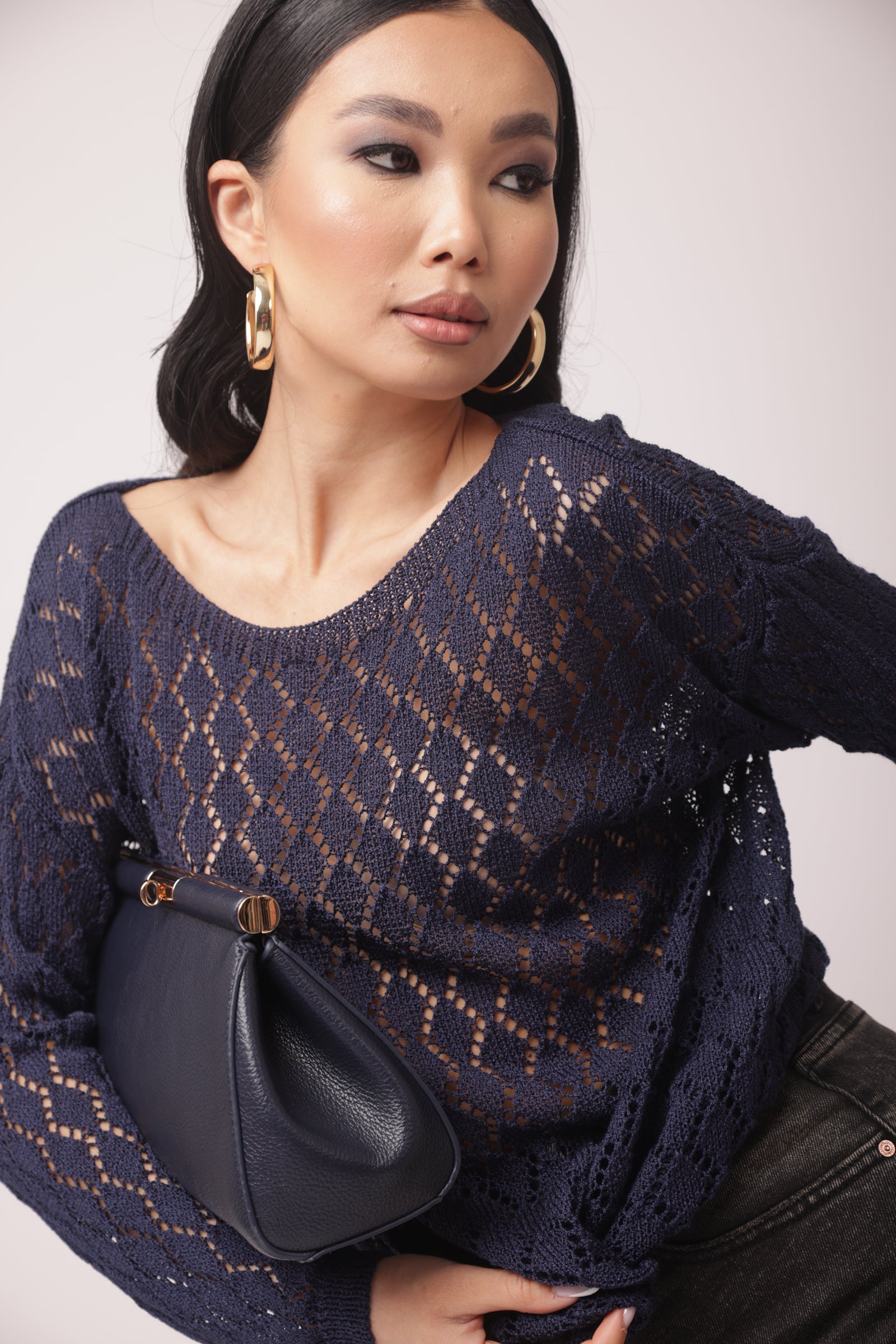 Maglia Mini Rombi blu|Colore:Blu