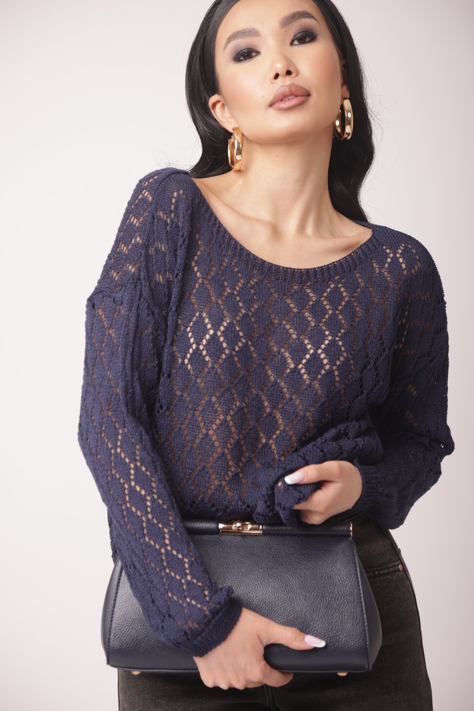 Maglia Mini Rombi blu|Colore:Blu