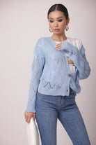 Cardigan Rombi celeste|Colore:Celeste