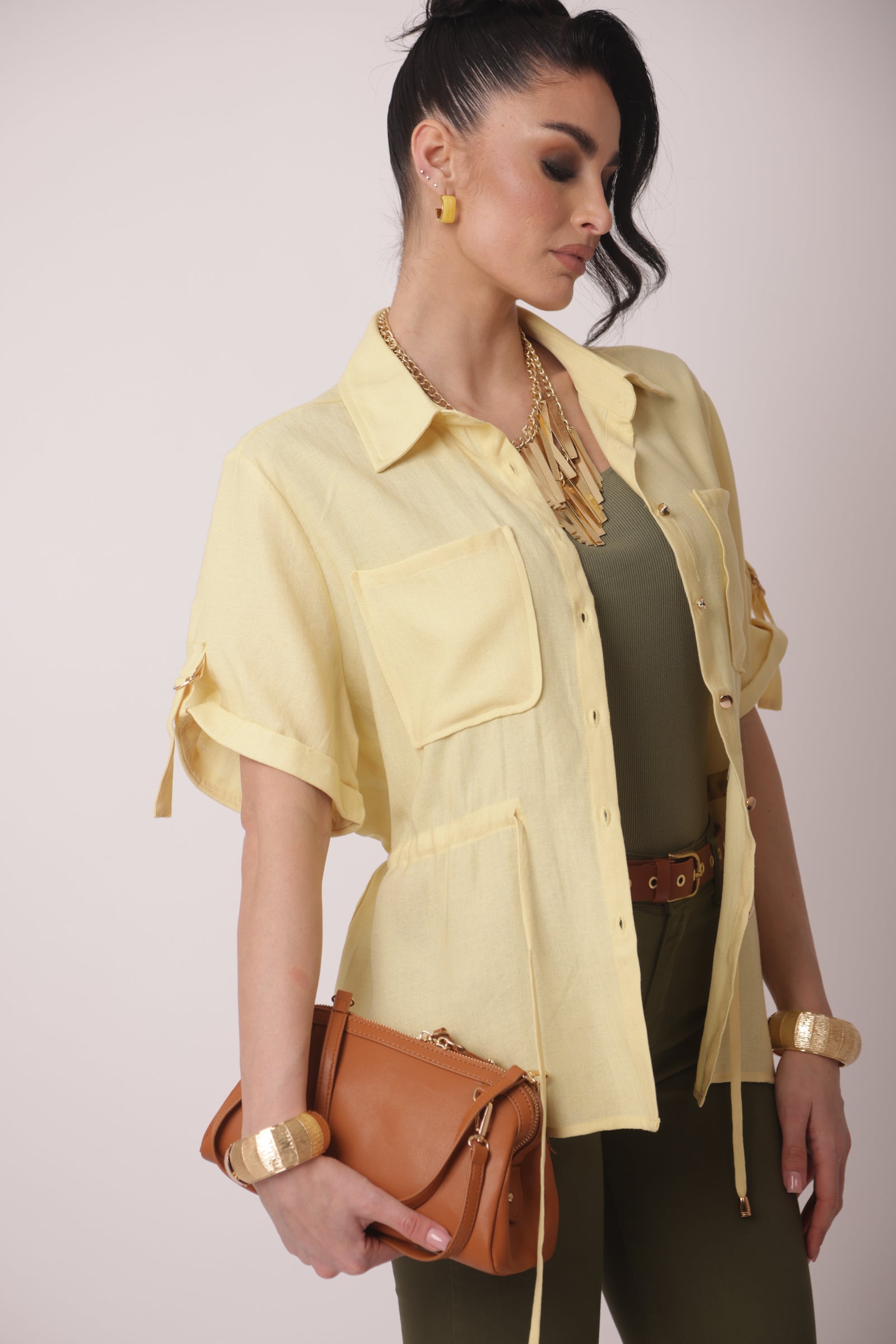Camicia Safari giallo|Colore:Giallo