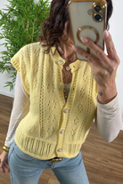 Gilet Bottoni Bonnie giallo|Colore:Giallo
