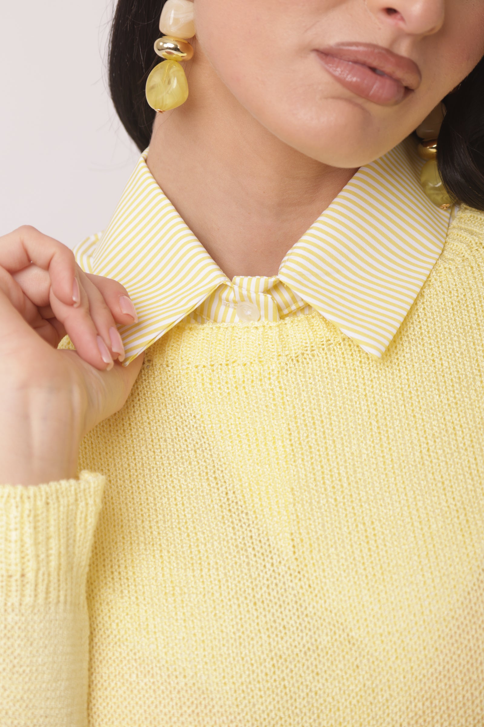 Colletto Righe giallo|Colore:Giallo