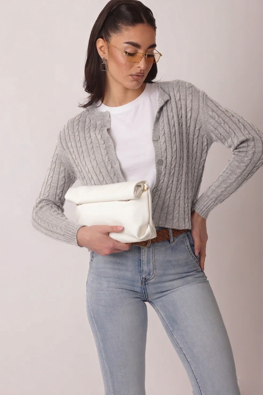 Cardigan Trecce grigio|Colore:Grigio