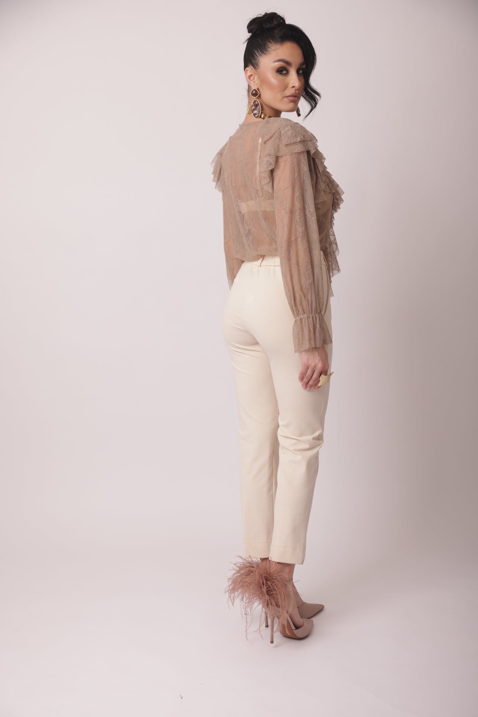 Pantalone Punto Milano Capri Classic gesso|Colore:Gesso