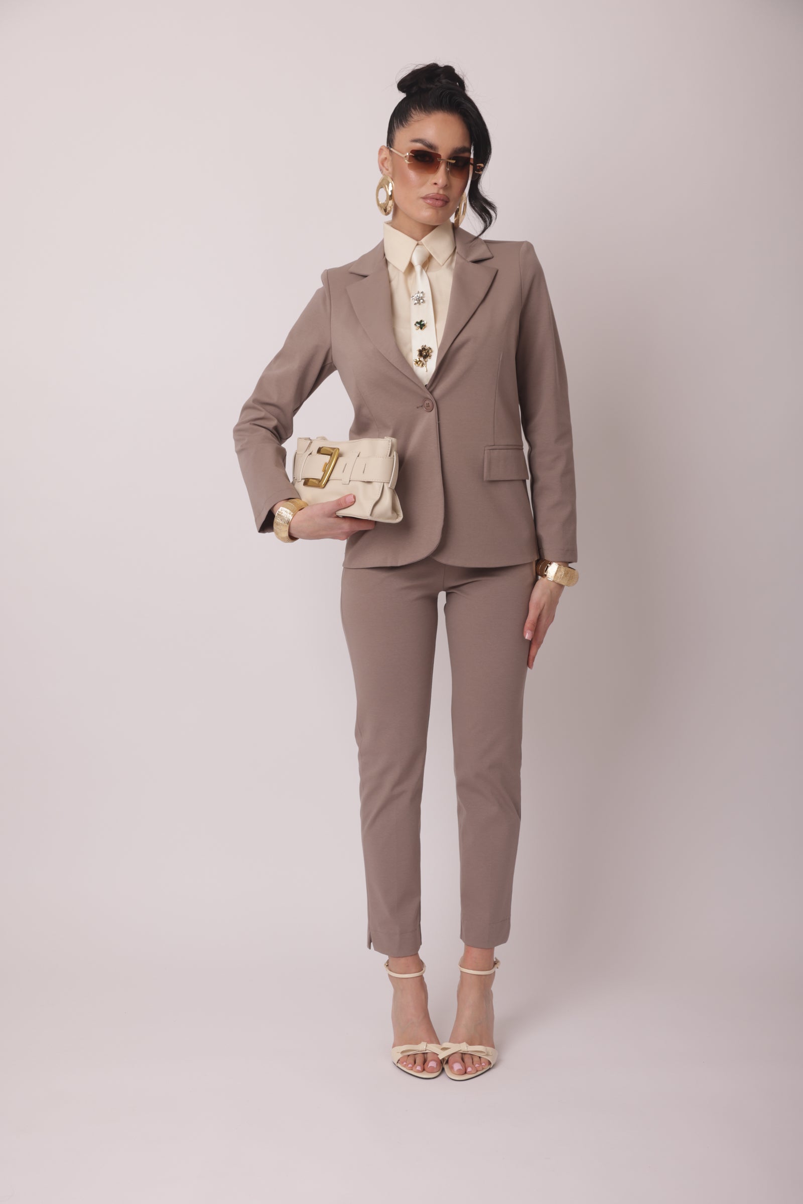 Pantalone Punto Milano Capri Classic fango|Colore:Fango