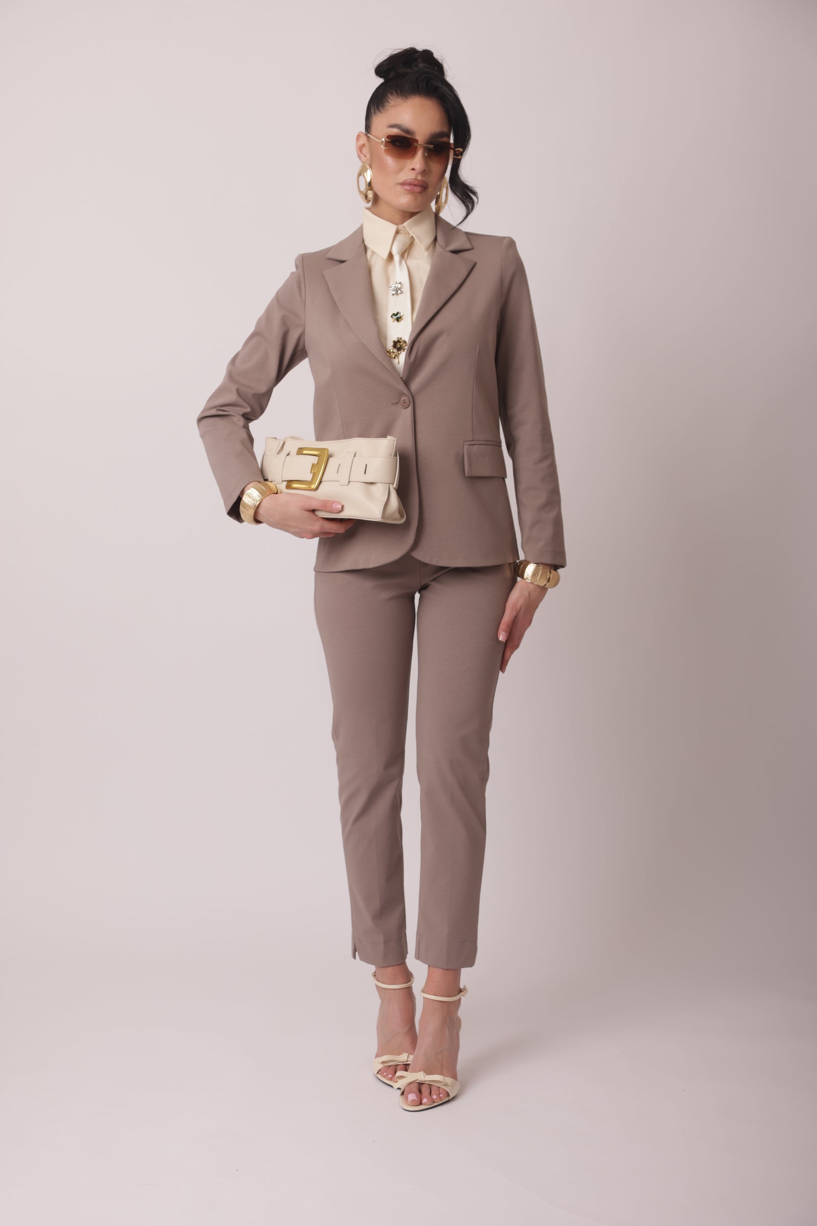 Pantalone Punto Milano Capri Classic fango|Colore:Fango